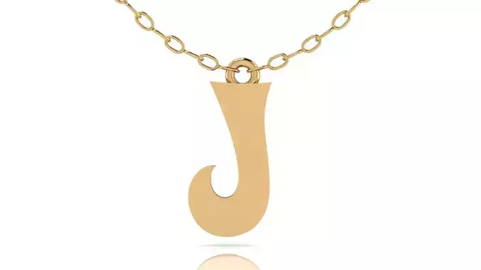 Alphabet Stylish Pendant J 3D print model