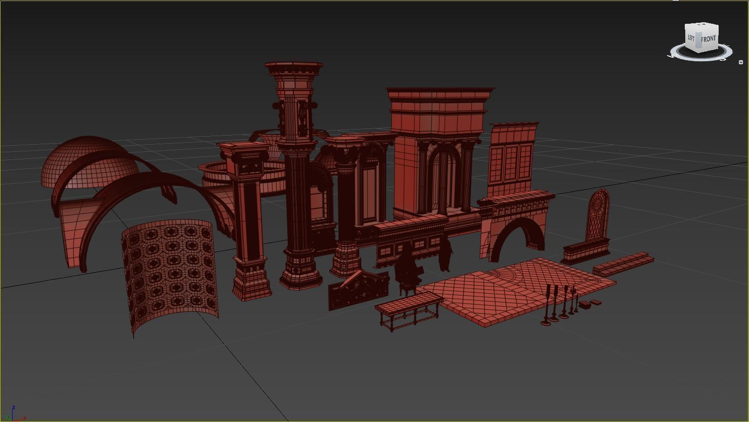 Dark Cathedral Low-poly 3D model_10