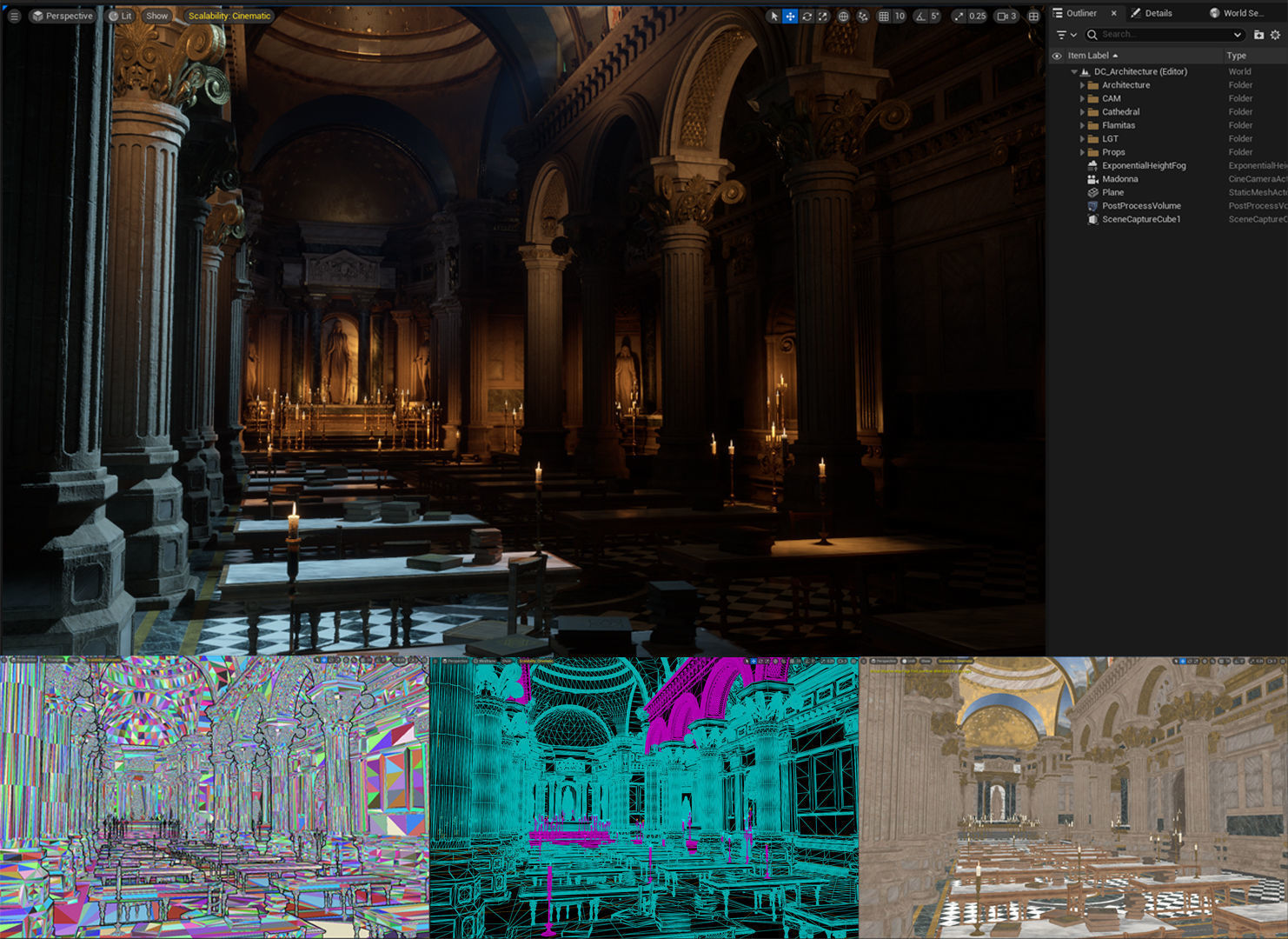 Dark Cathedral Low-poly 3D model_13