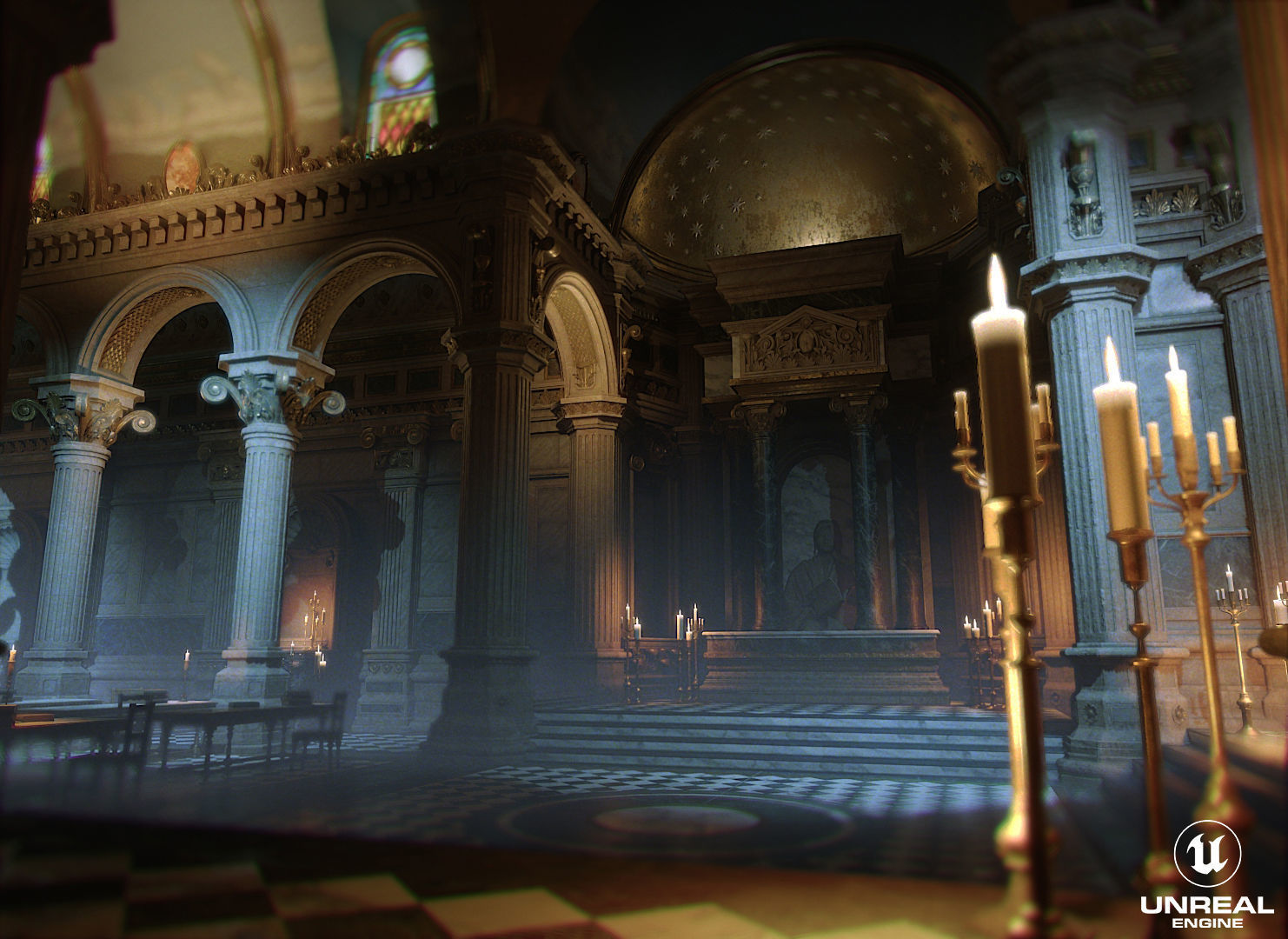 Dark Cathedral Low-poly 3D model_4