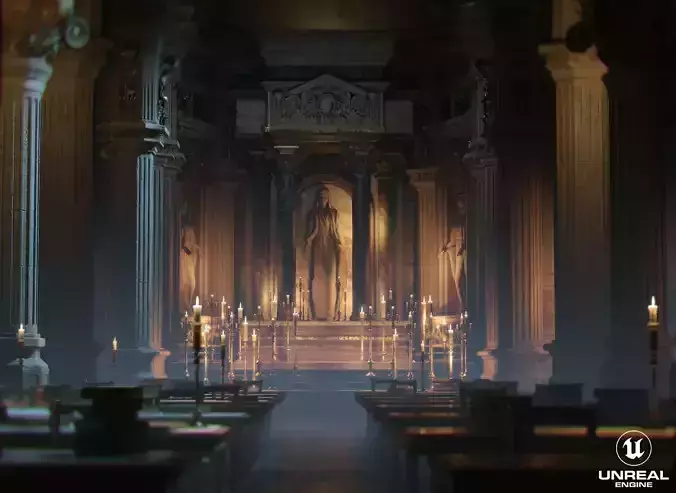 Dark Cathedral Low-poly 3D model