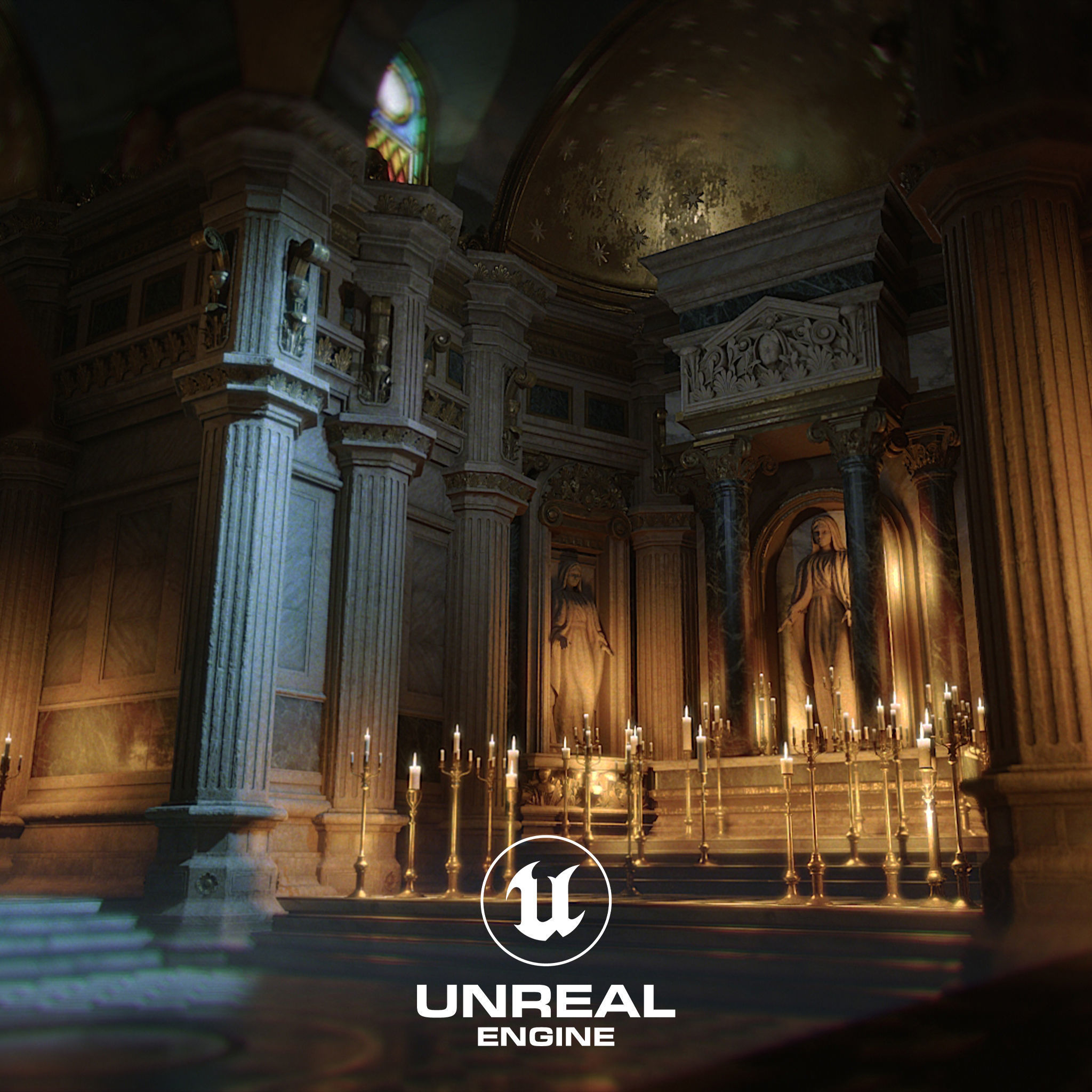 Dark Cathedral Low-poly 3D model_5