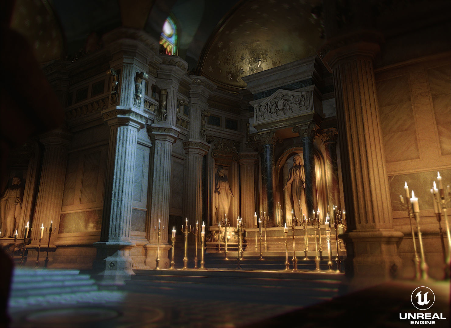Dark Cathedral Low-poly 3D model_3