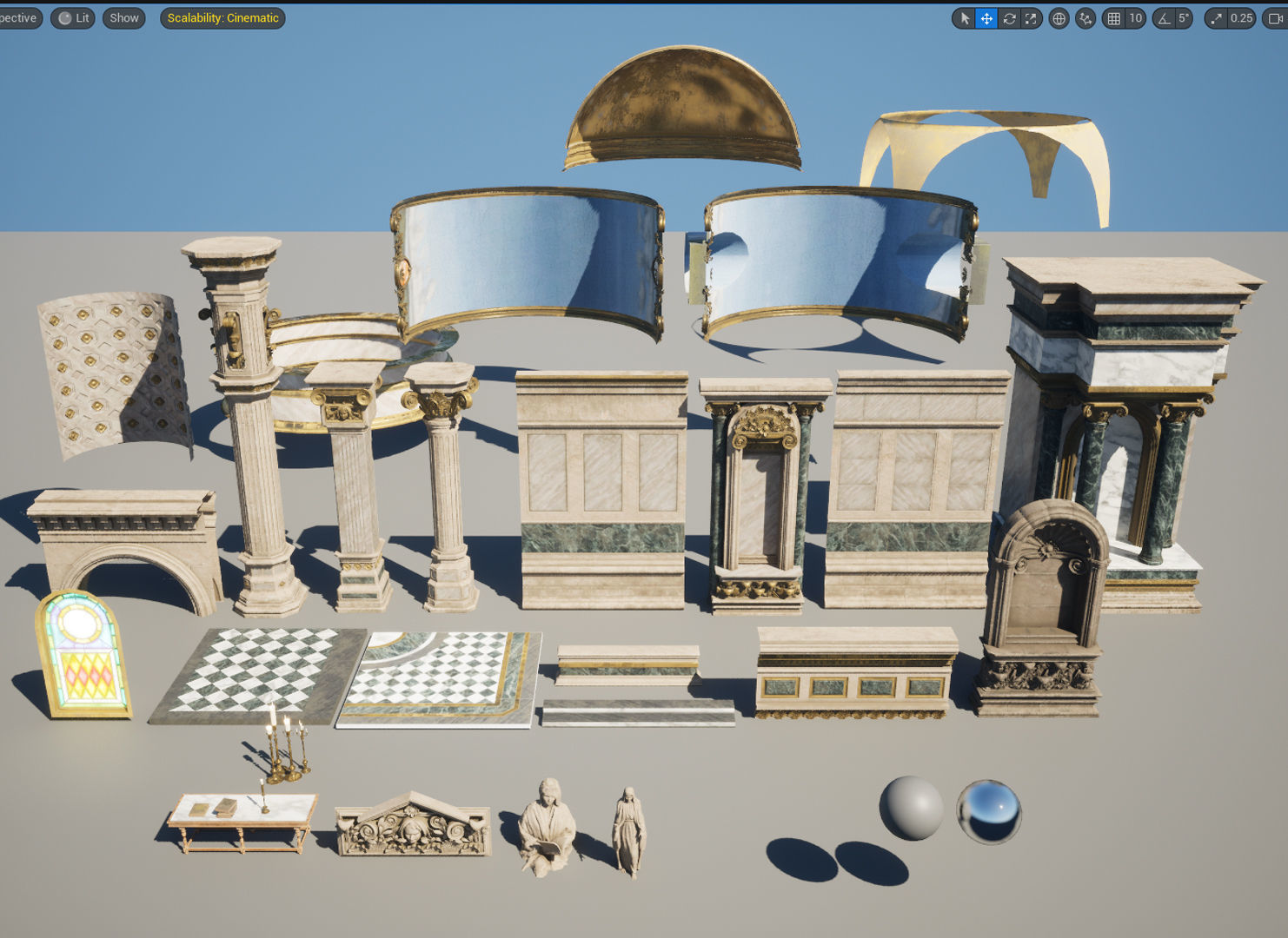 Dark Cathedral Low-poly 3D model_14