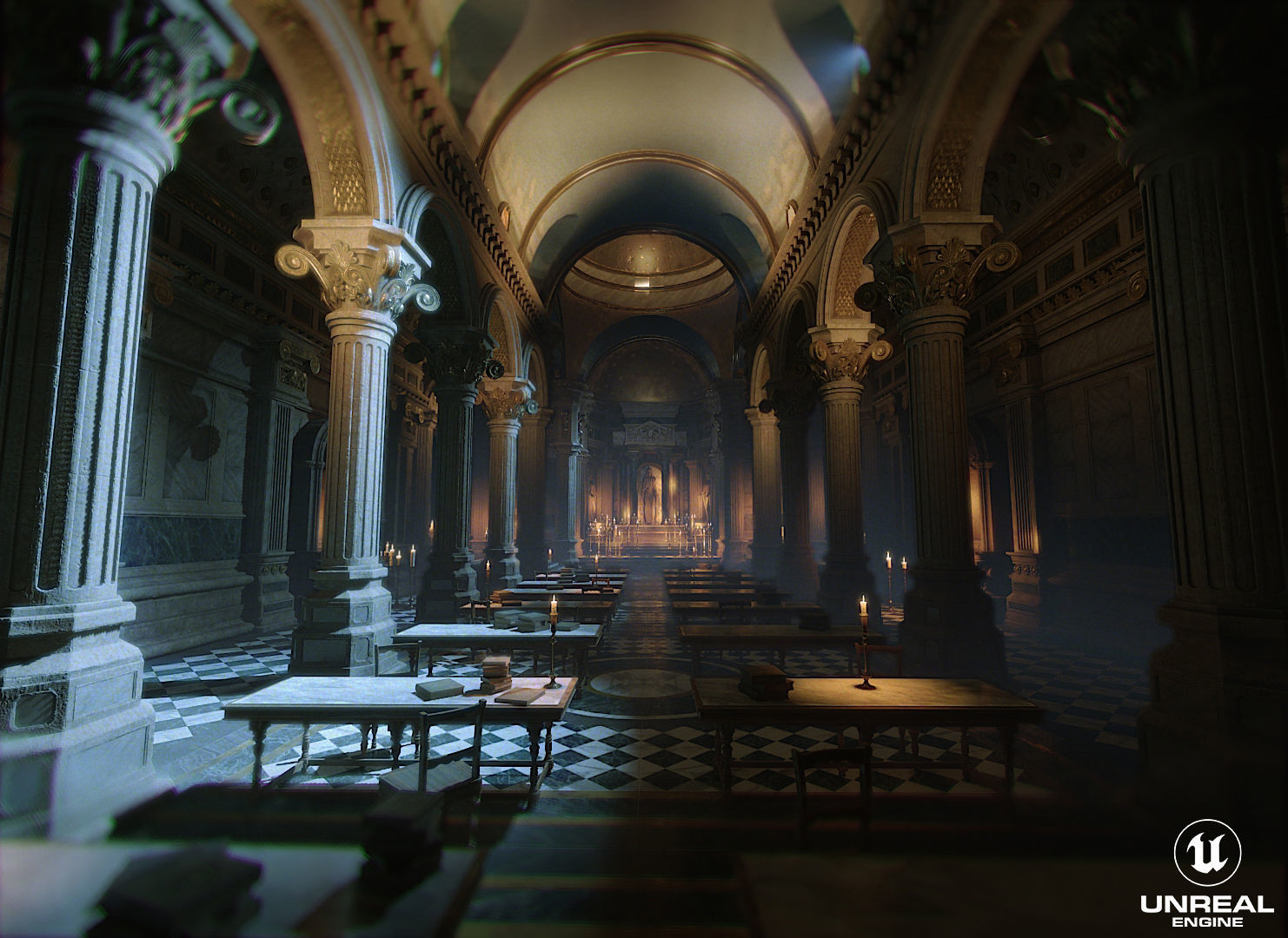 Dark Cathedral Low-poly 3D model_2