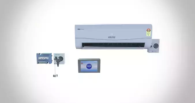 Wall Mount Split Air Conditioner Indoor Unit Low-poly 3D model