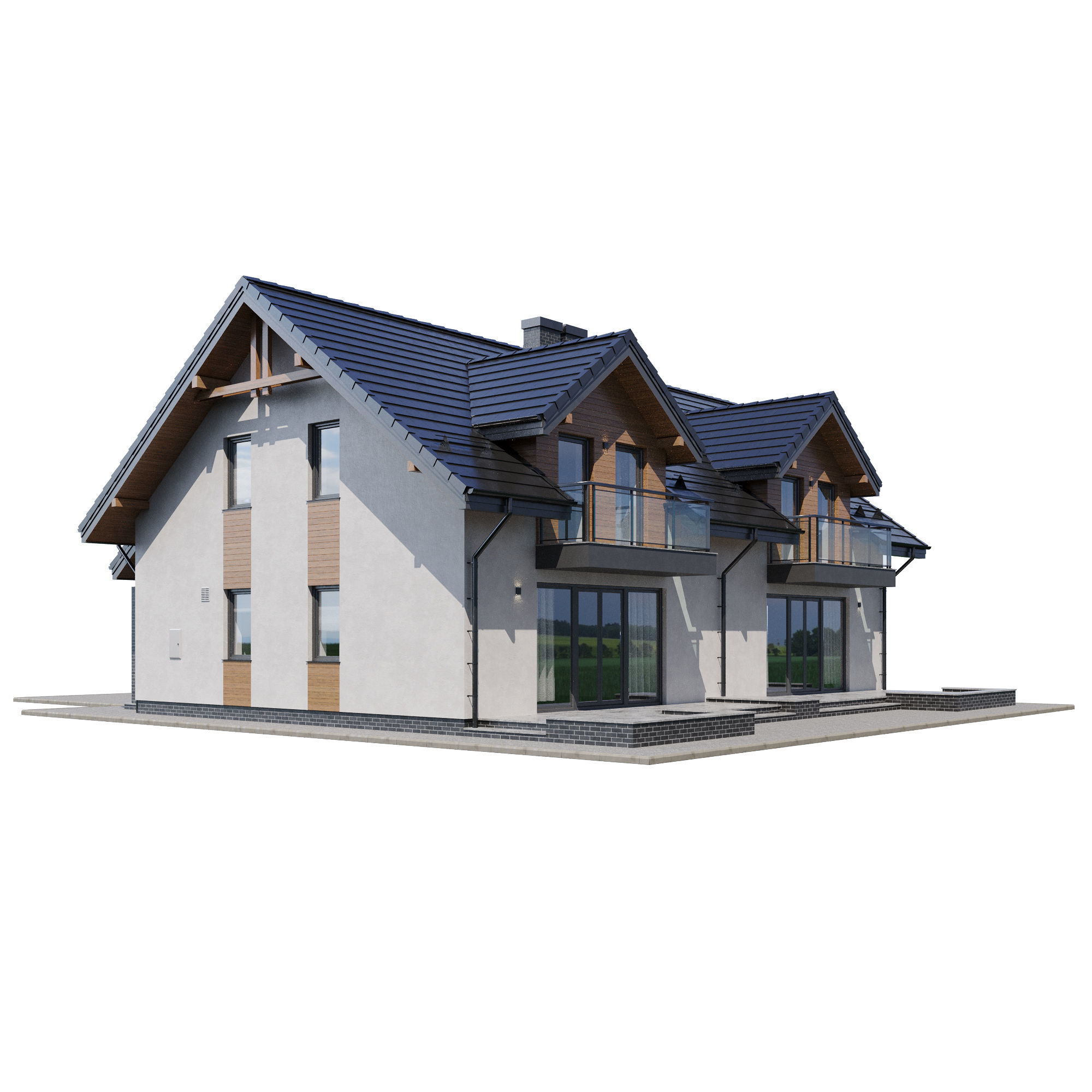 Cottage V9 3D model_2