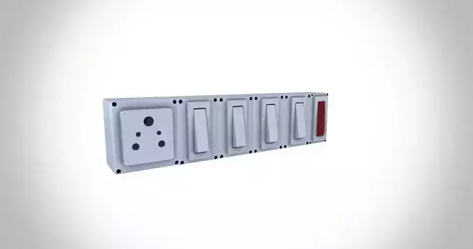 Electrical Wall Switch Board Low-poly 3D model