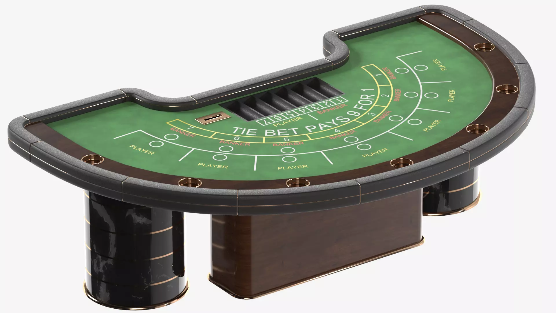 Casino Baccarat Table 3D model_0