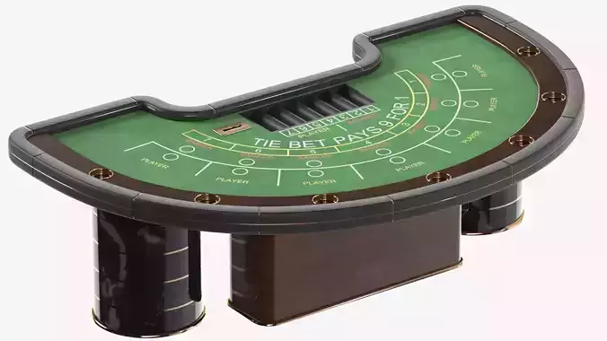 Casino Baccarat Table 3D model