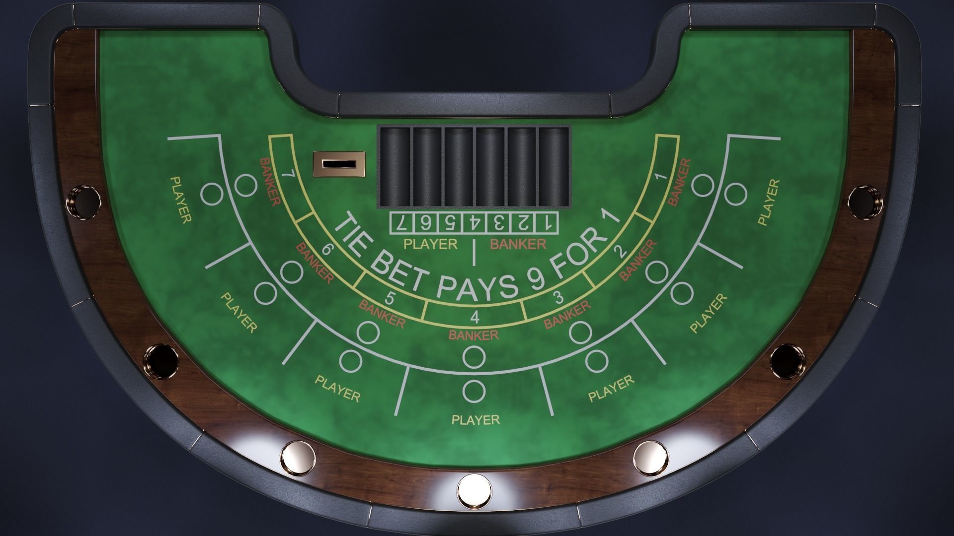Casino Baccarat Table 3D model_2