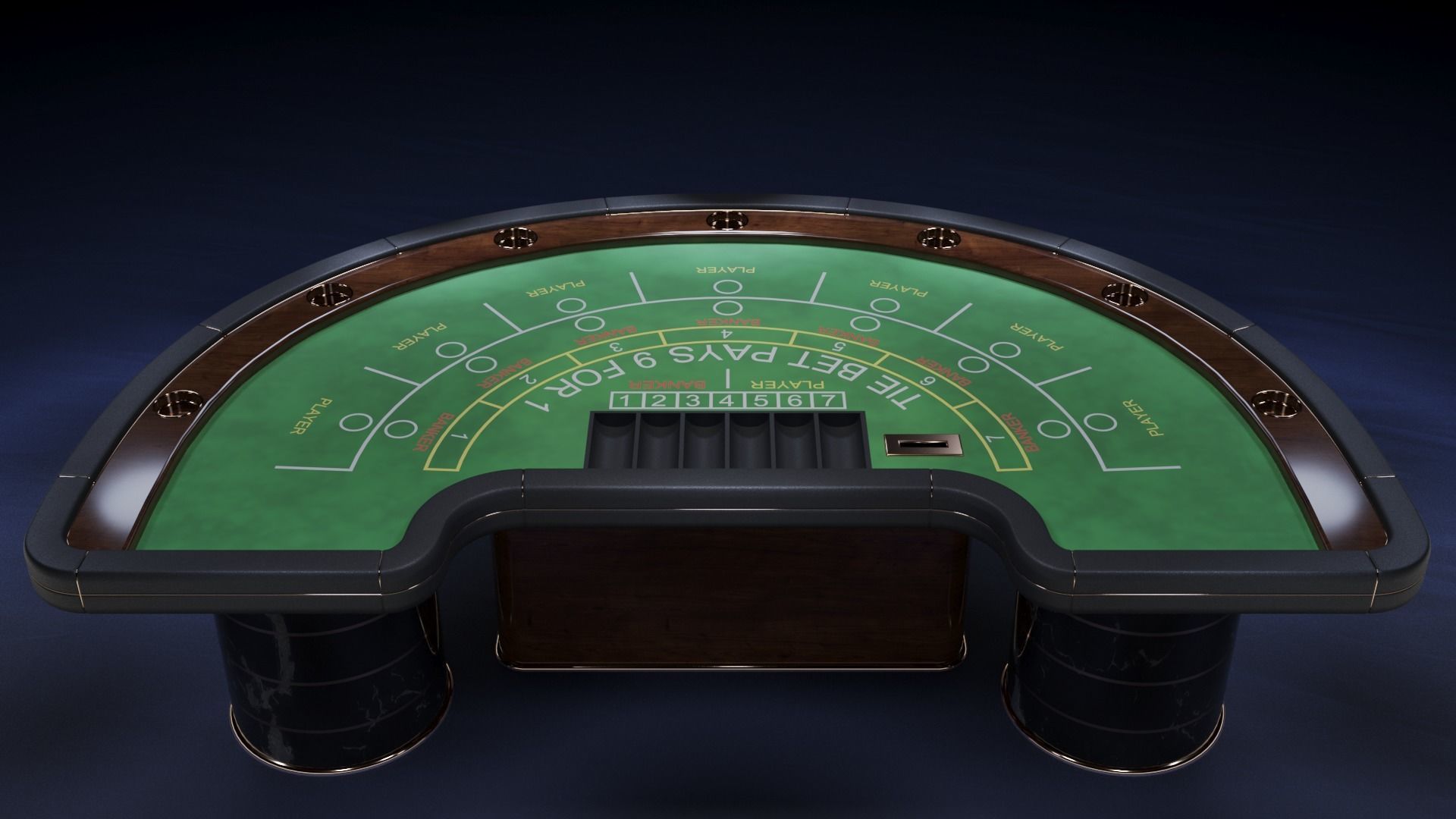 Casino Baccarat Table 3D model_12