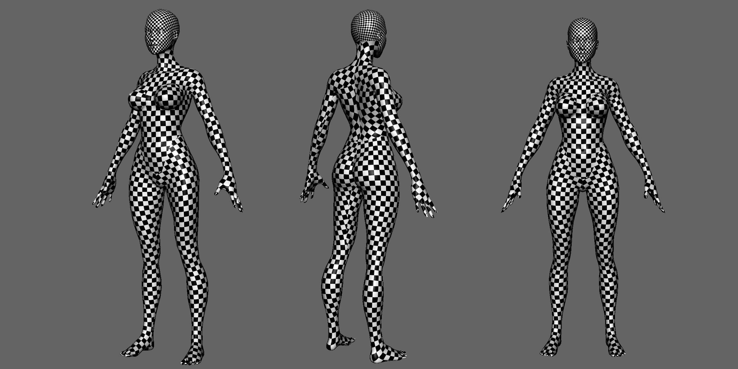 Female  BaseMesh Low-poly 3D model_4