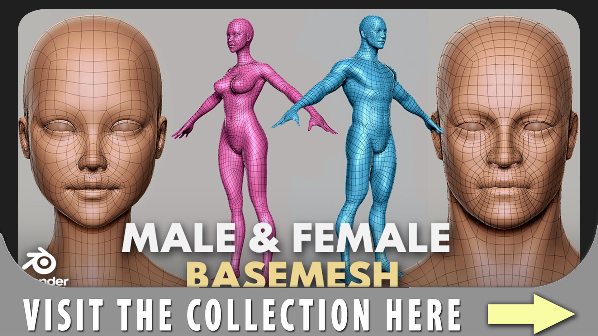 Female  BaseMesh Low-poly 3D model_6