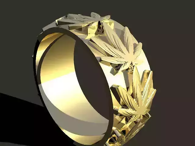 Cannabis themed jewelry ring