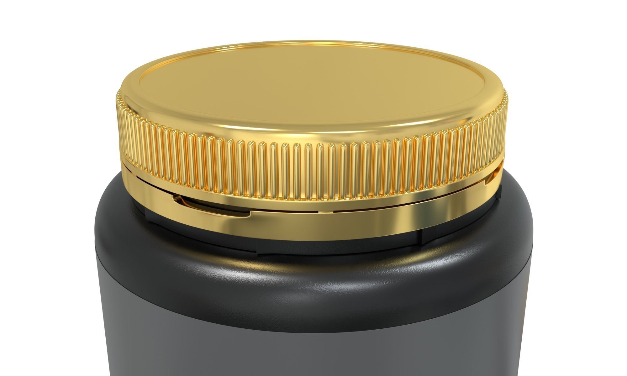 Black Protein Jar Bottle with 3D Product Mockup 3D model_2