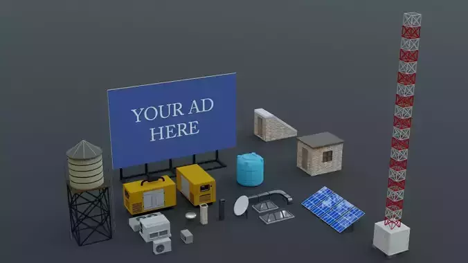 Roof top Props - Game Ready - PBR