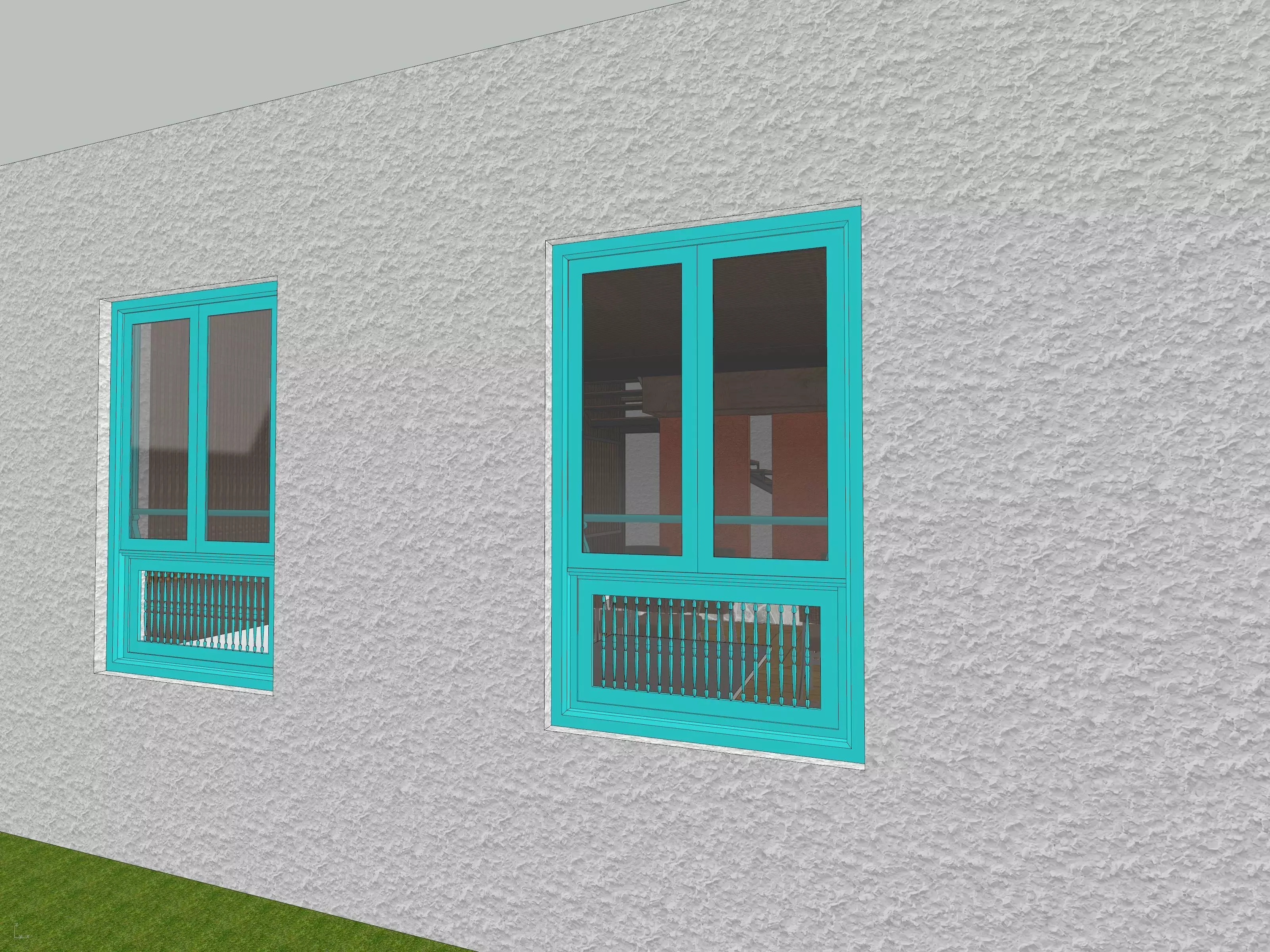 Traditional Mustang wooden window 3D model