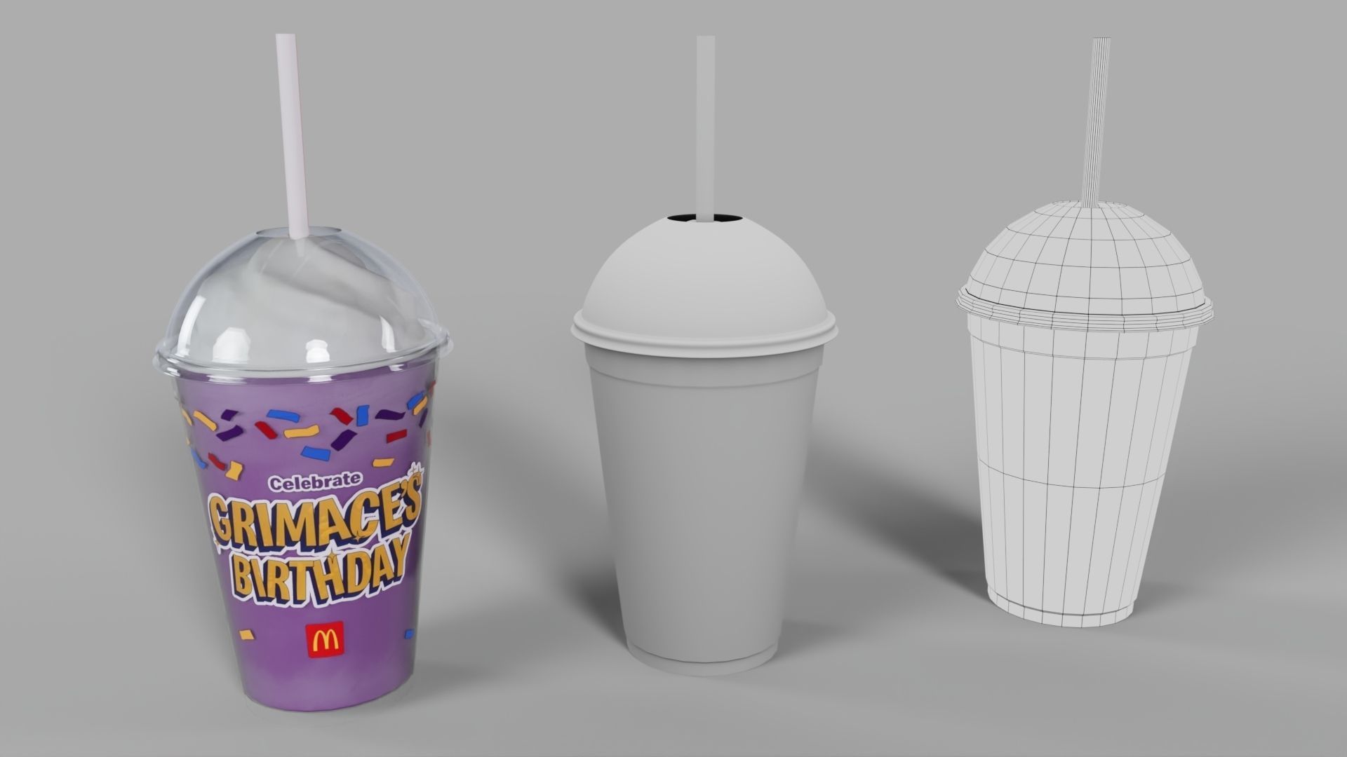 The McDonalds Grimace Shake Low-poly 3D model_5
