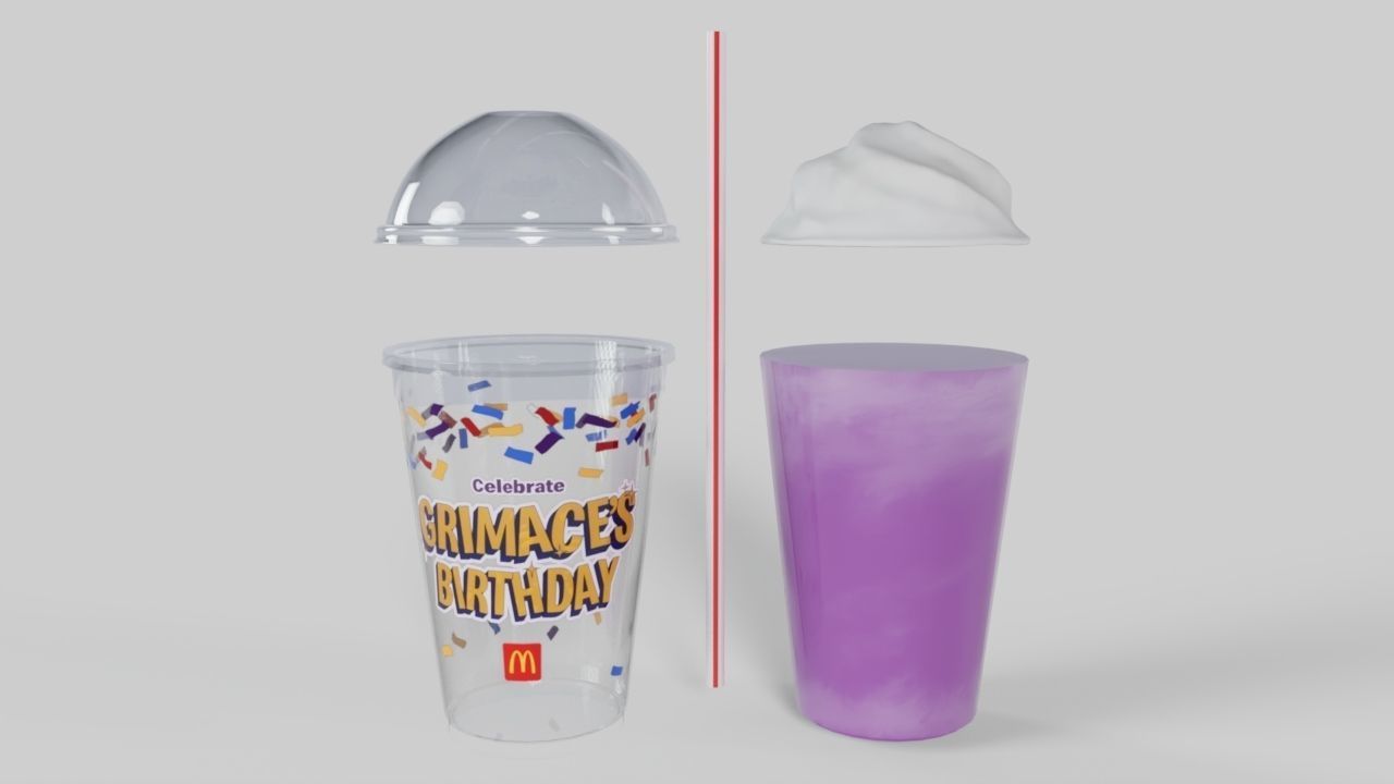 The McDonalds Grimace Shake Low-poly 3D model_2