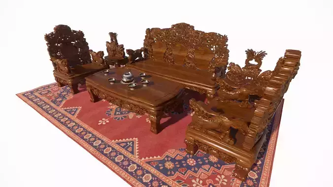 Classic China Dragon Sofa