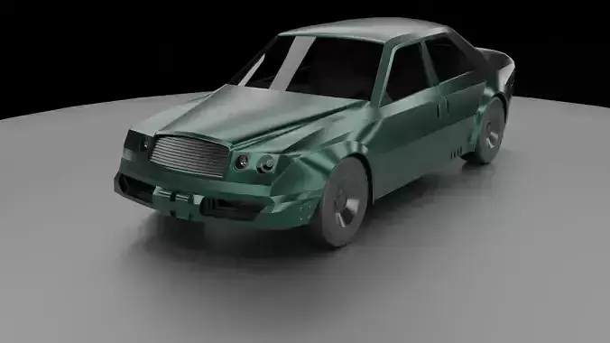 Mercedes Cyberpunk Low-poly 3D model