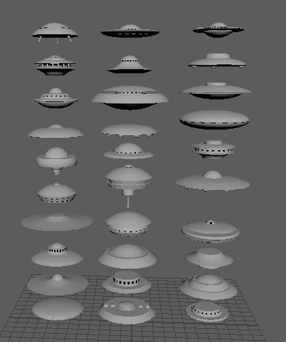 UFO spaceships Low-poly 3D model_17
