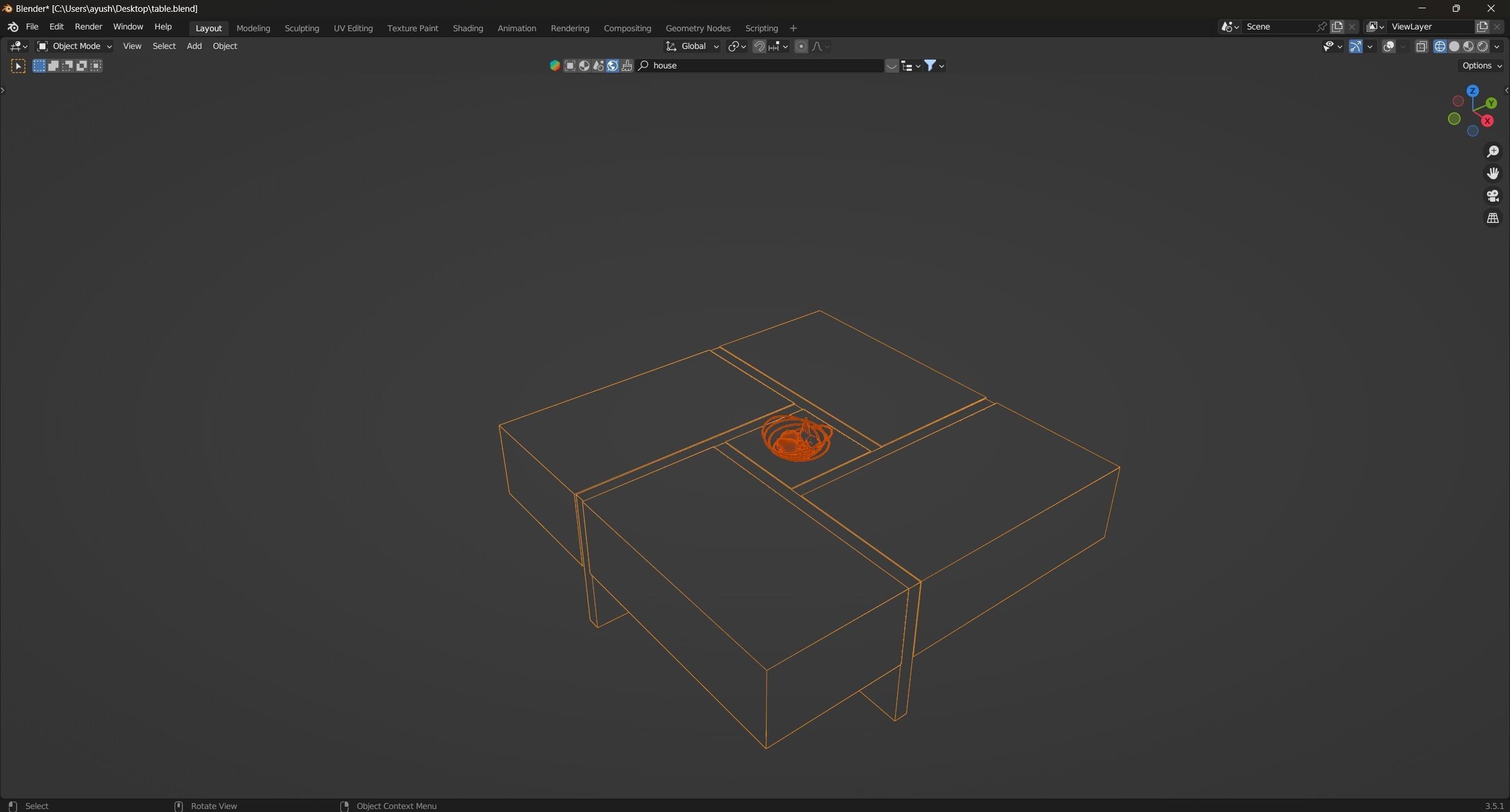 Fancy table 3D model_6