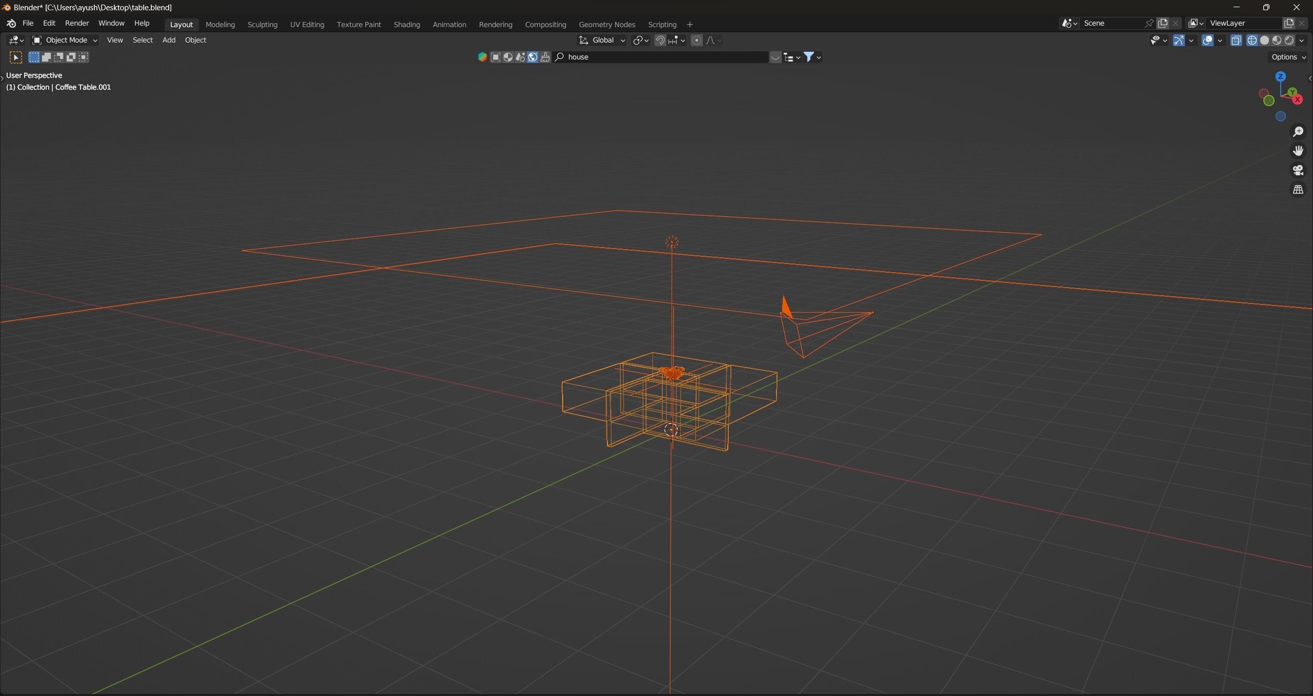 Fancy table 3D model_4