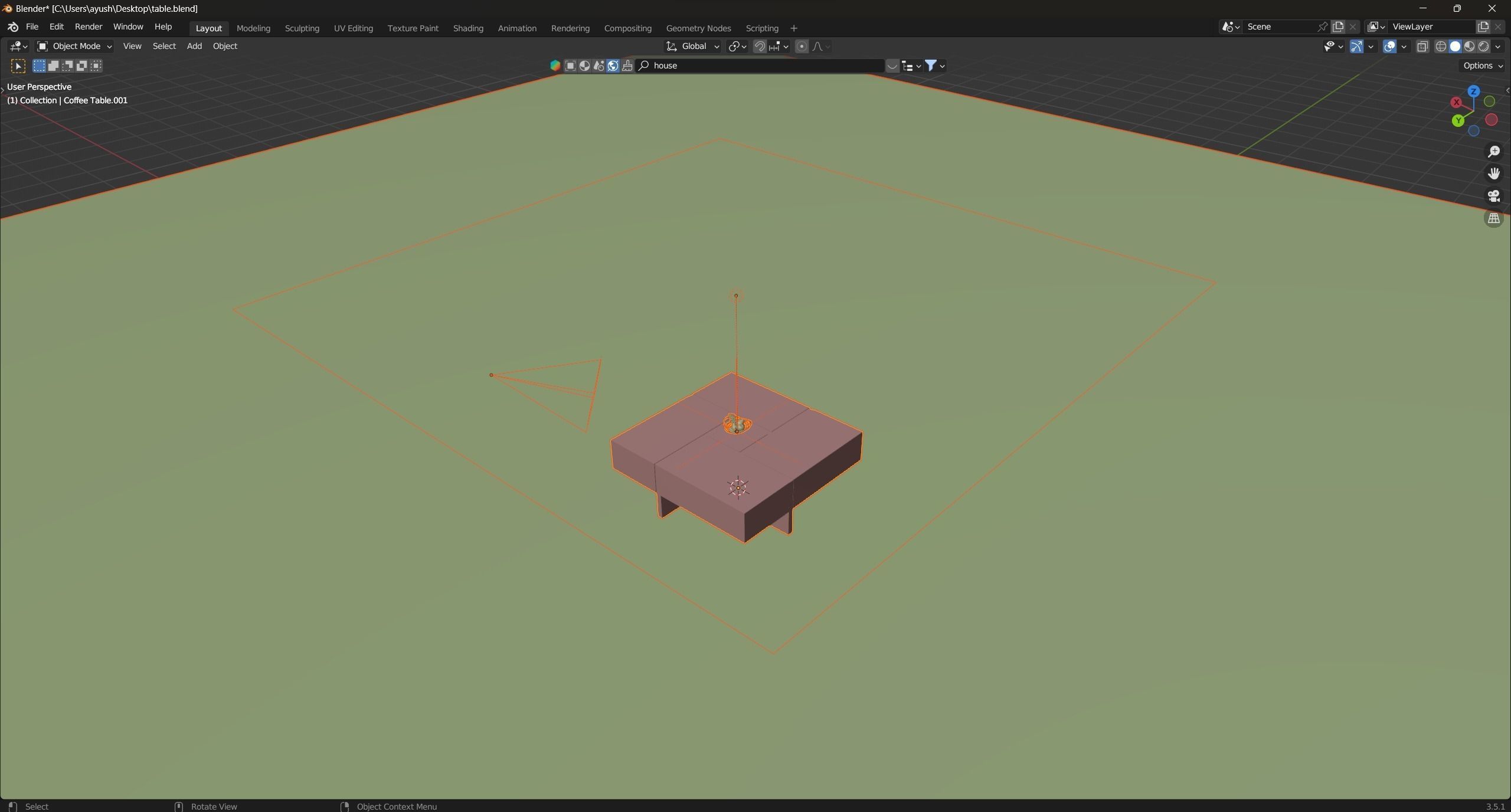 Fancy table 3D model_5