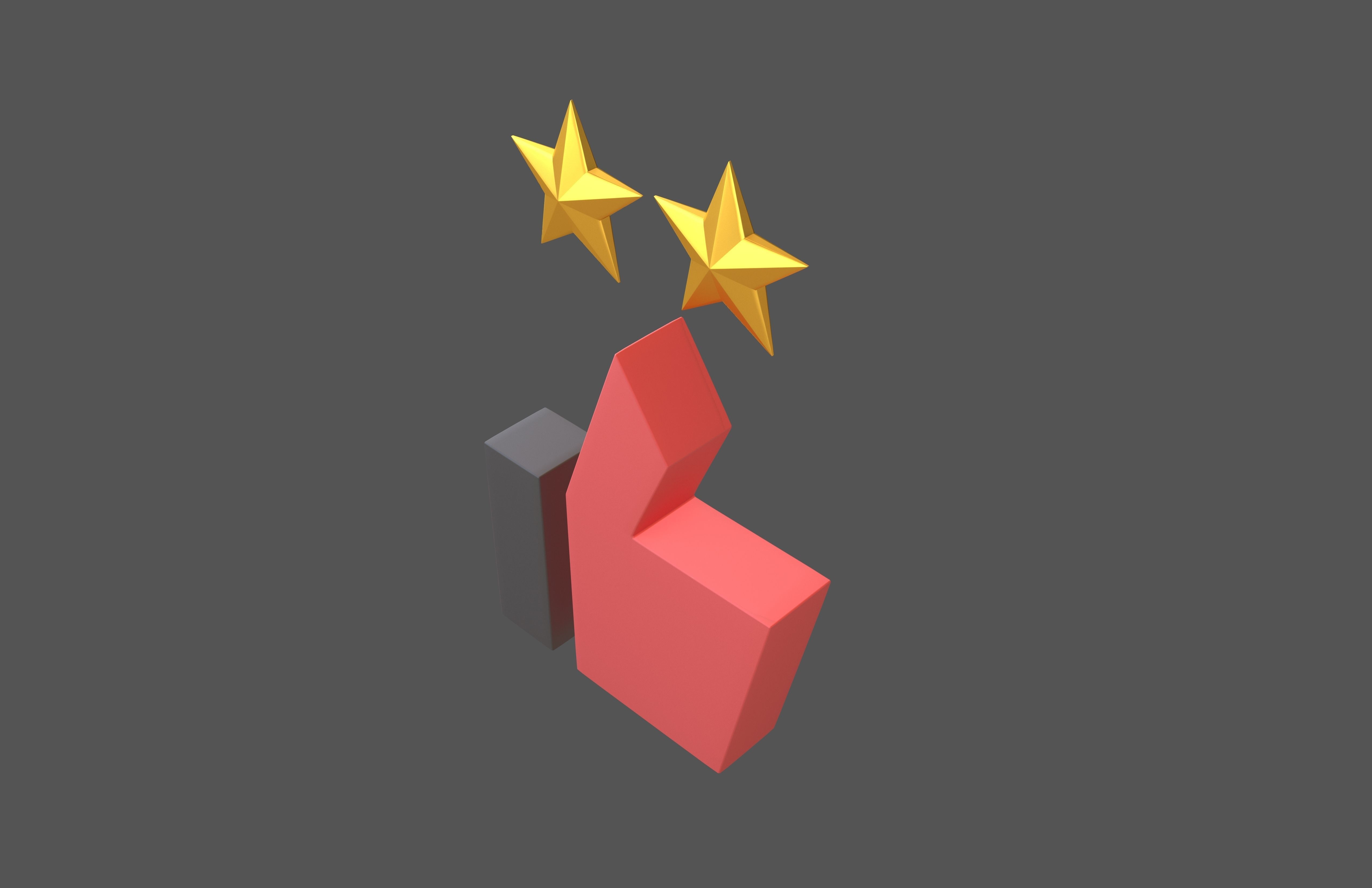 Rating Icon v3 008 Low-poly 3D model_3