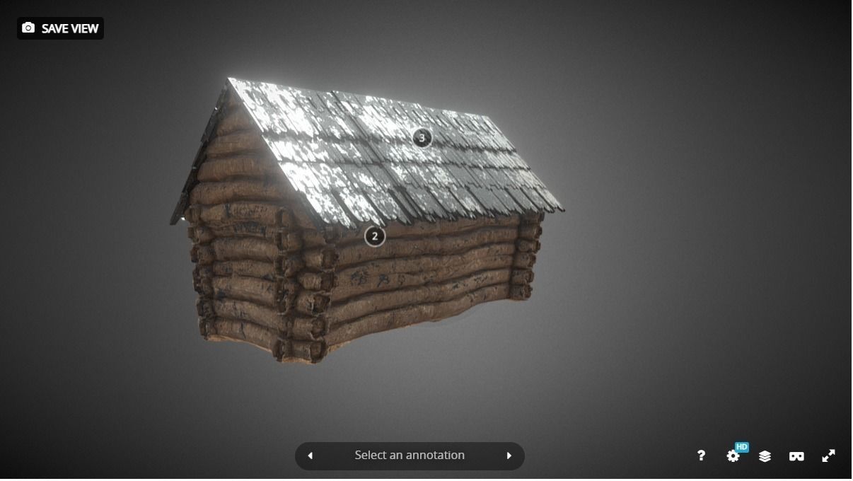 Old cottage Low-poly 3D model_2