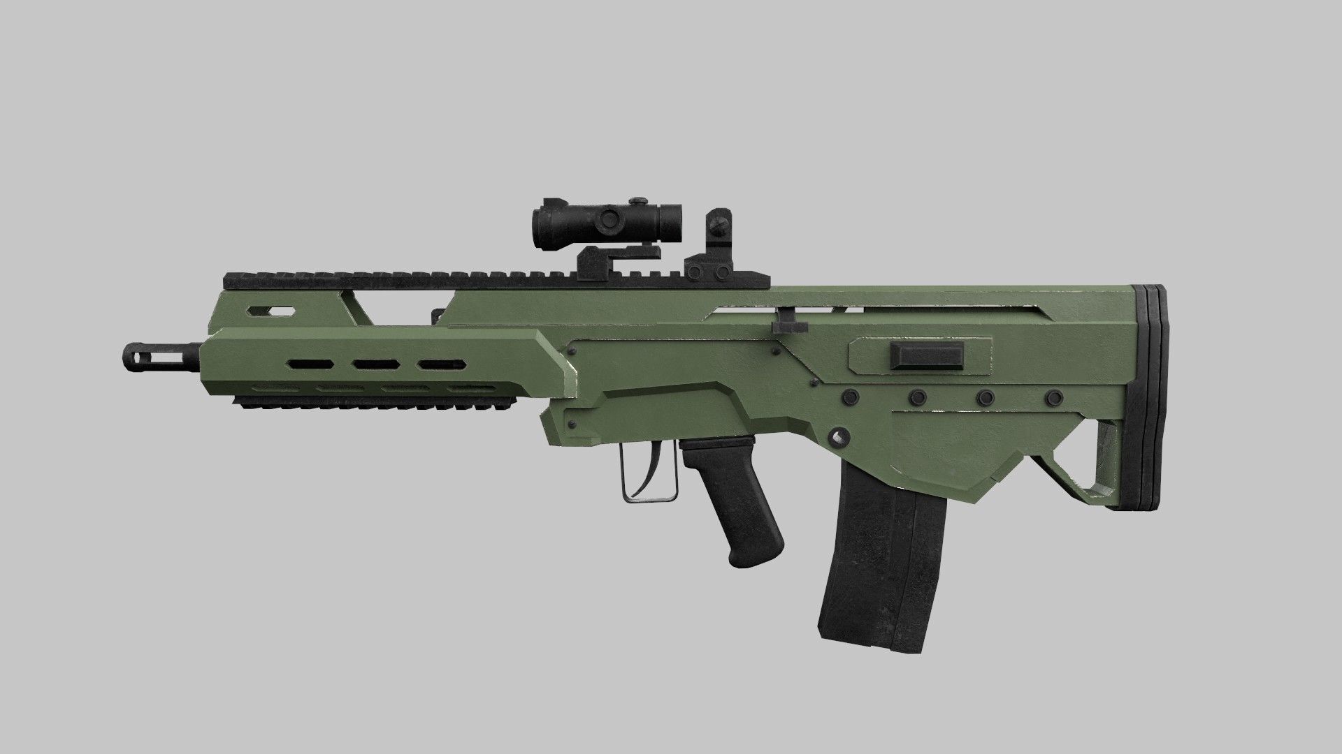  Assault rifle 3D model_1