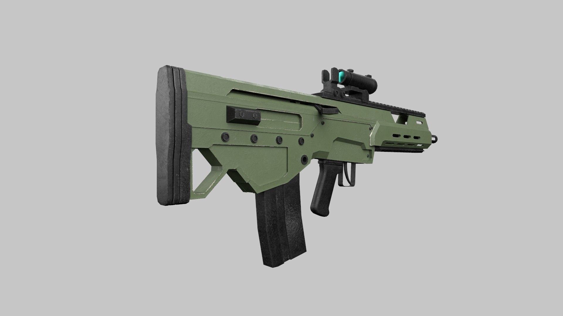  Assault rifle 3D model_3
