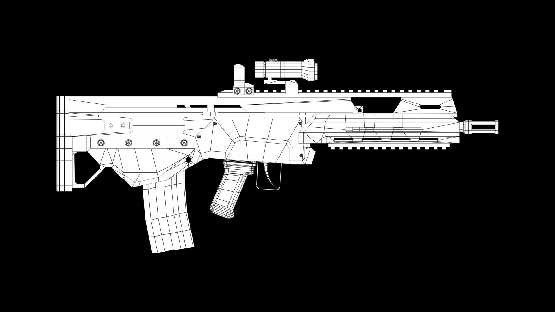  Assault rifle 3D model_6