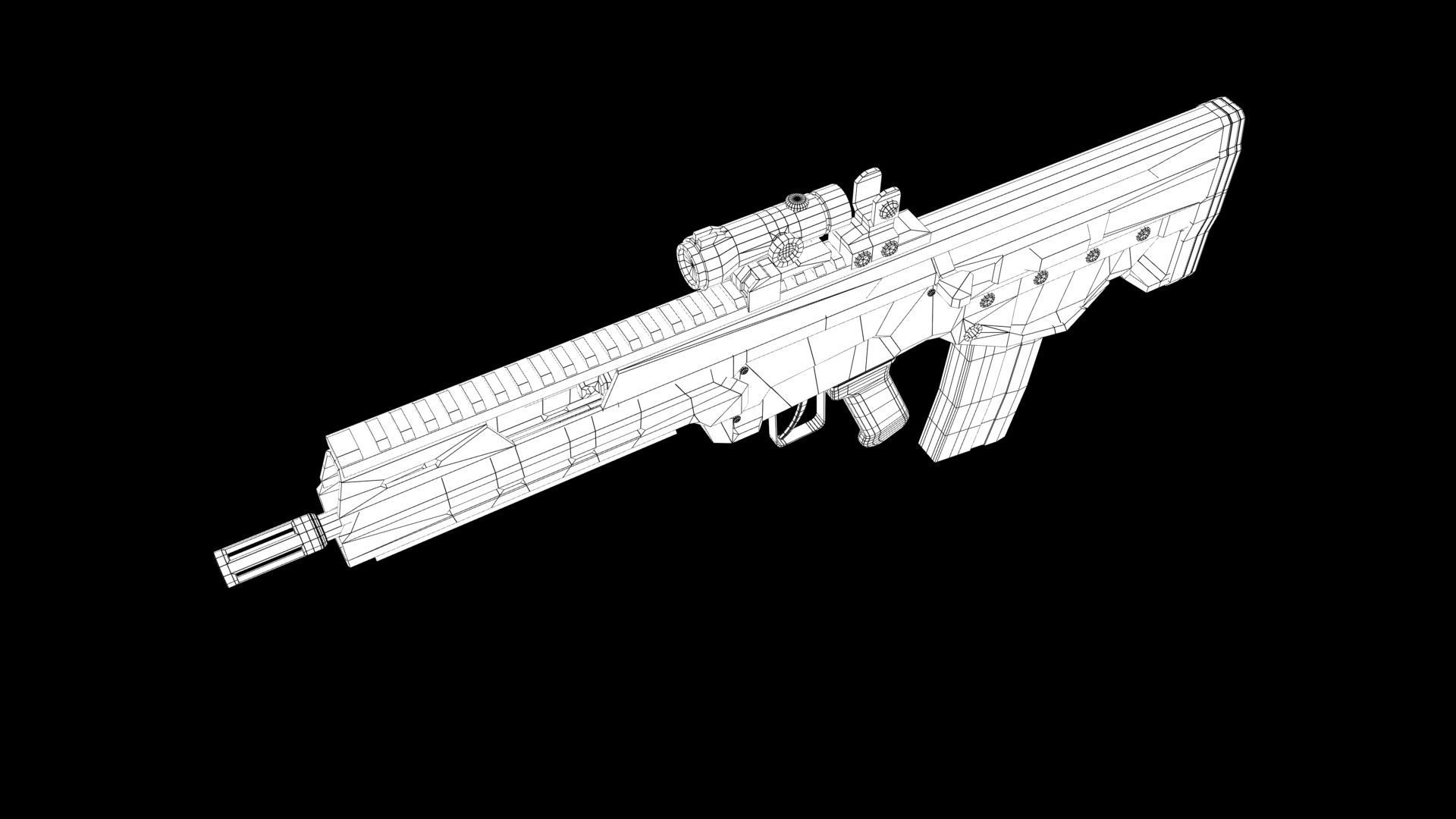  Assault rifle 3D model_10
