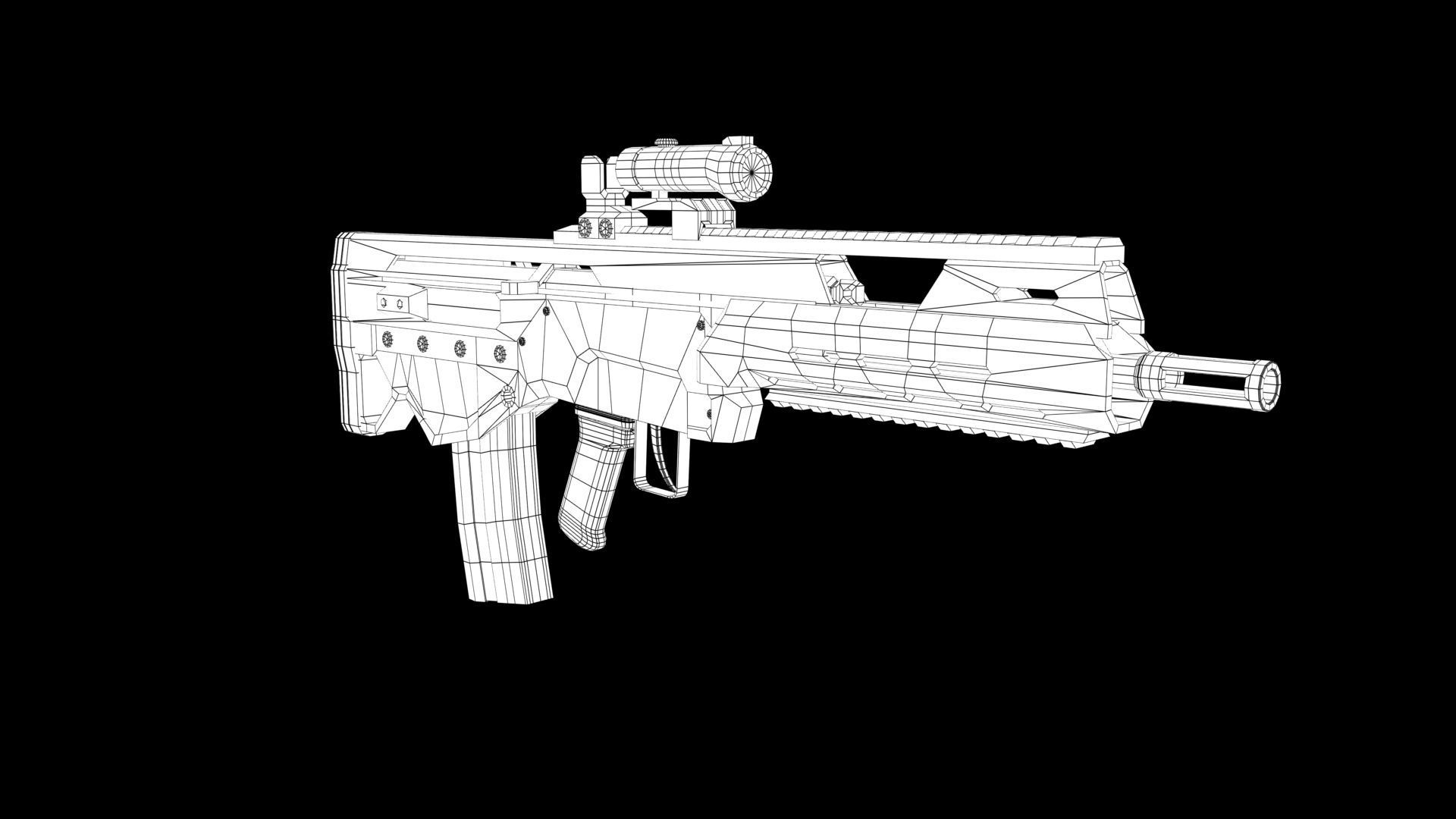  Assault rifle 3D model_9