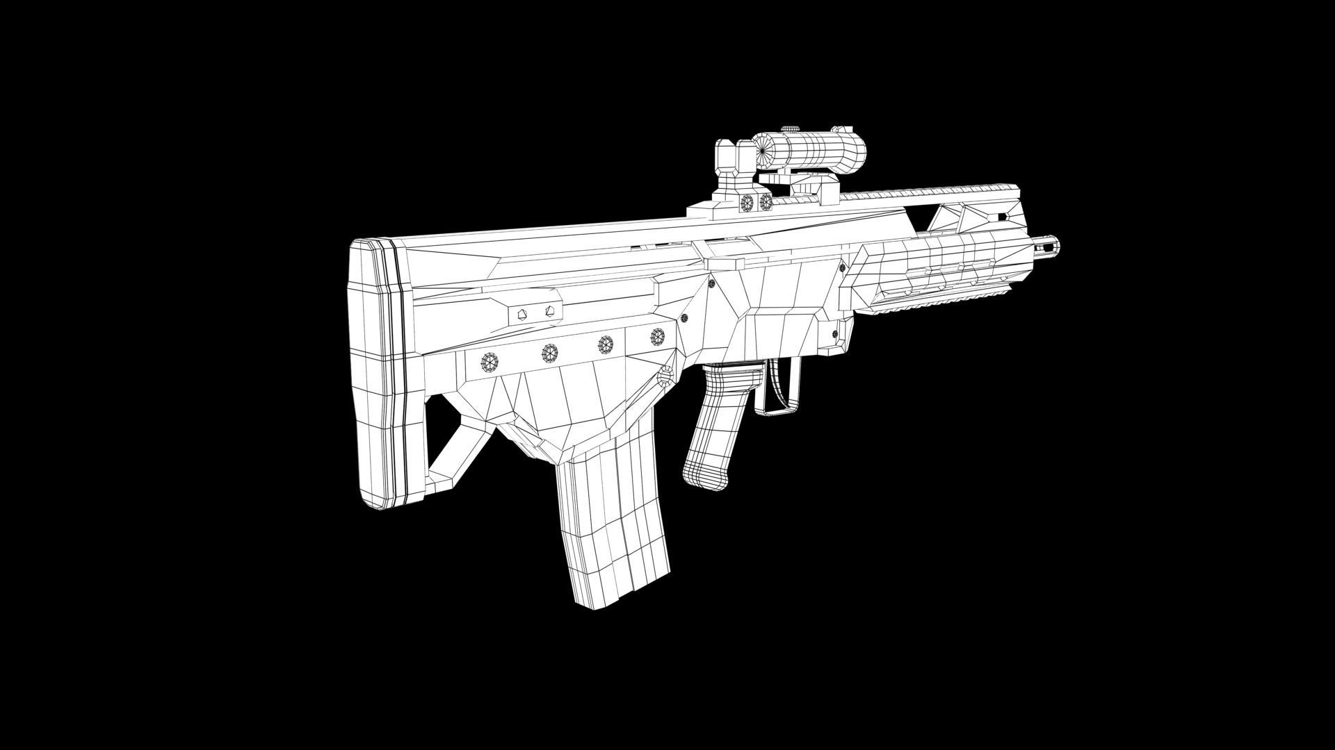  Assault rifle 3D model_8