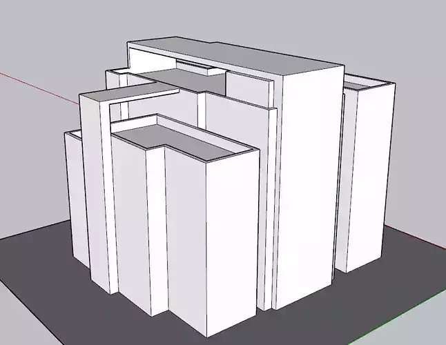 Luxury Coastal Resort Hotel 3D Model