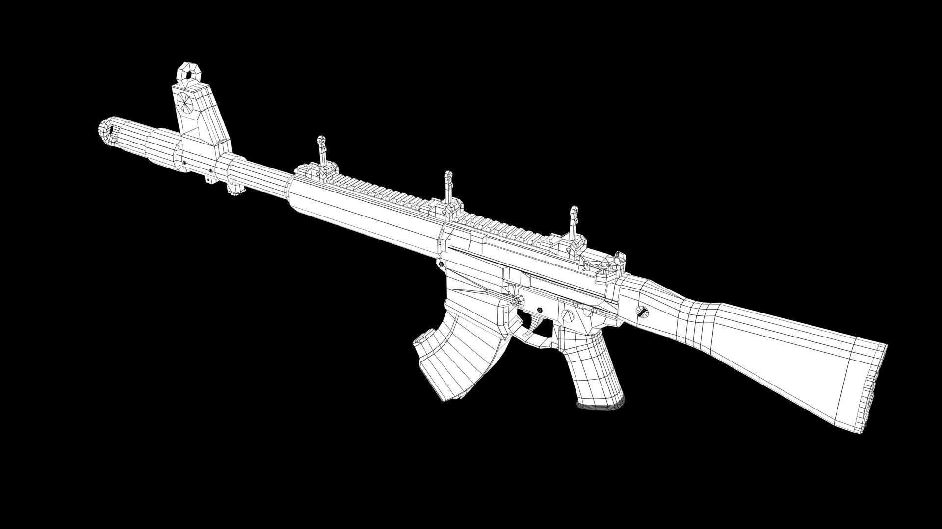 Assault rifle 3D model_9