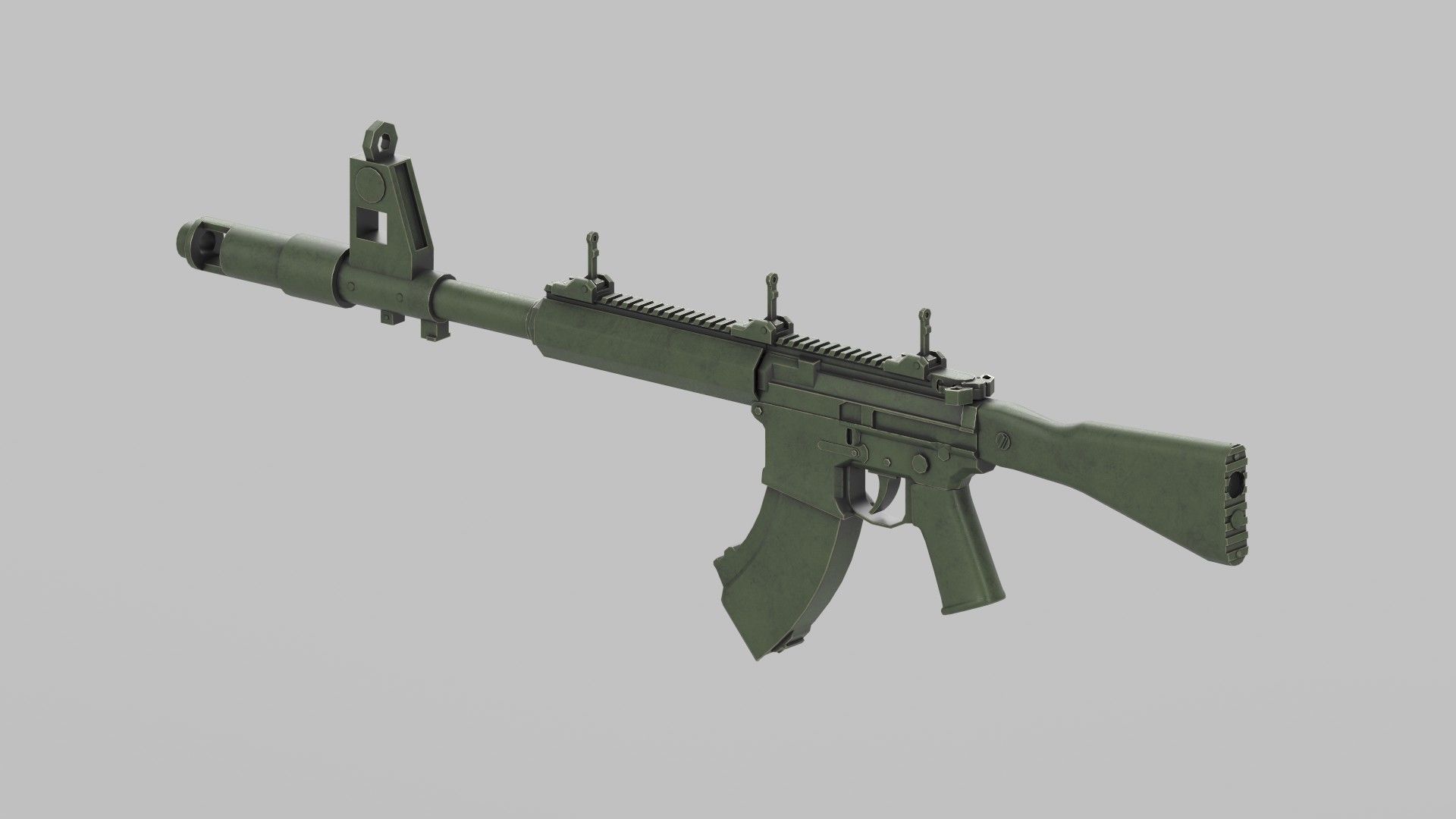 Assault rifle 3D model_4