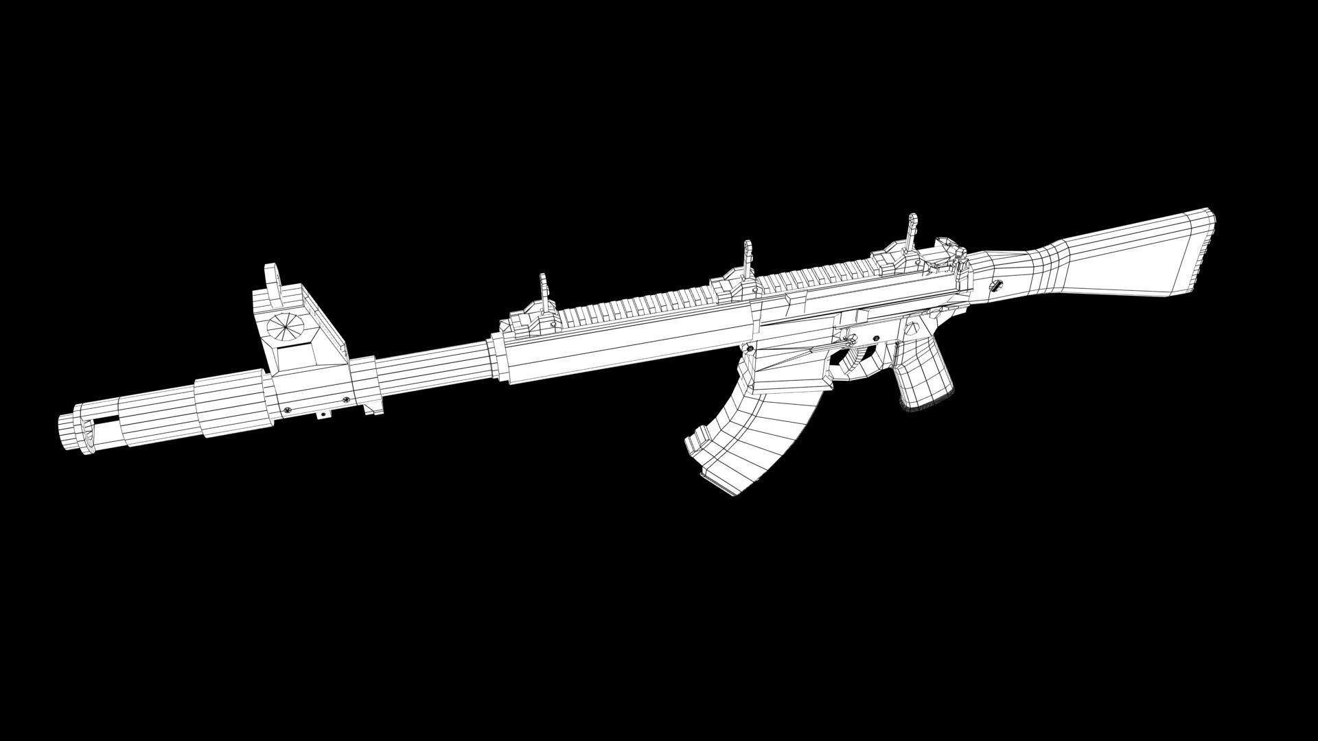 Assault rifle 3D model_10