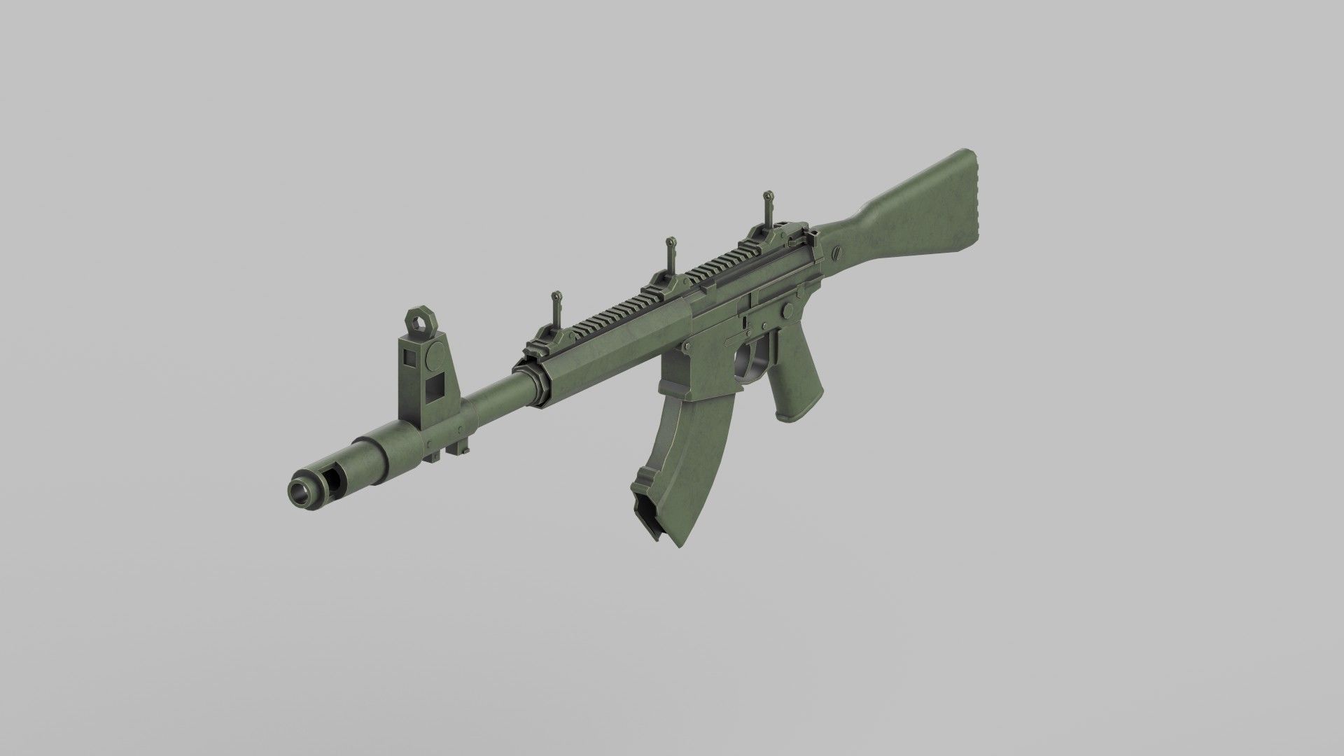 Assault rifle 3D model_3