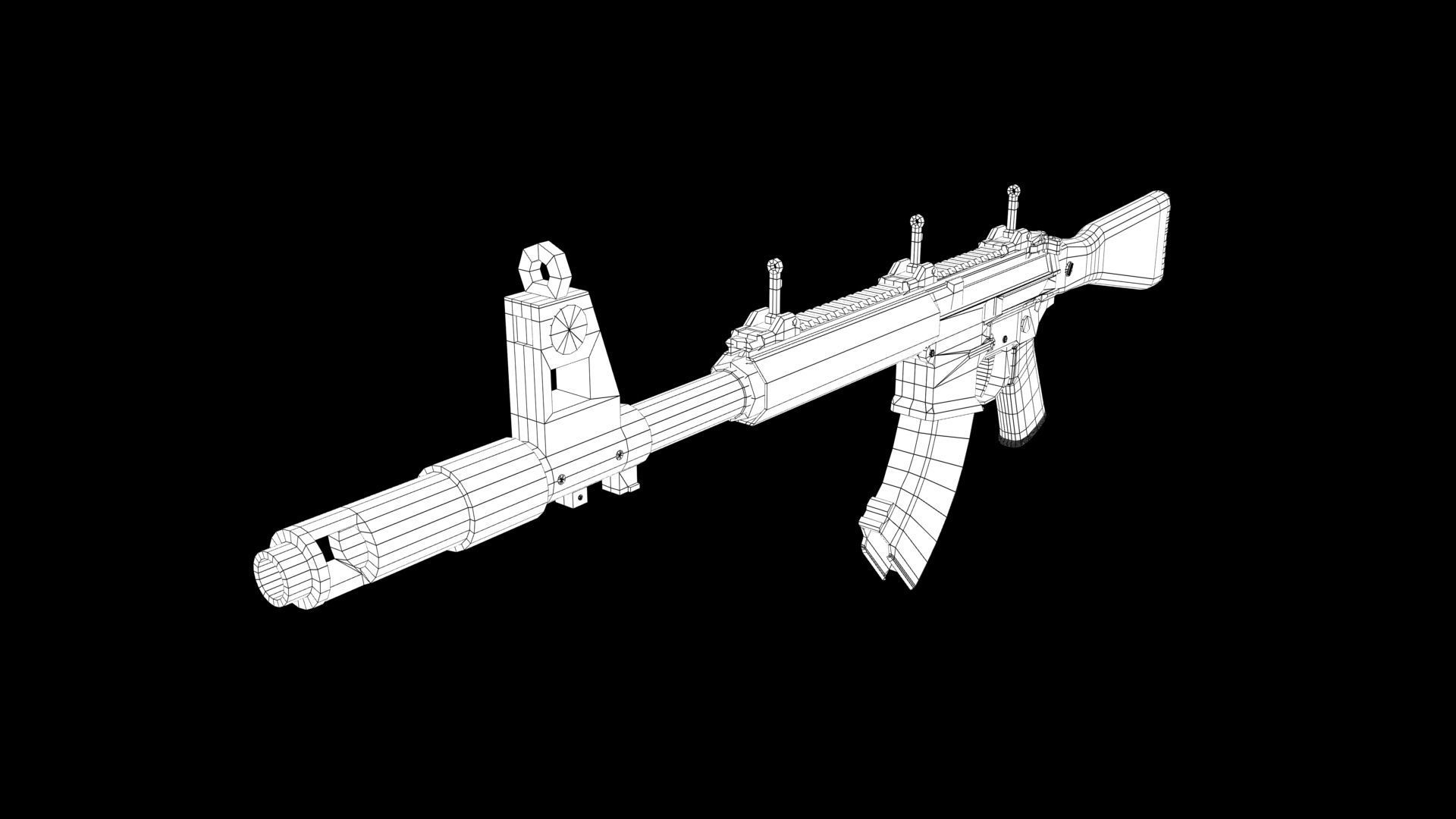Assault rifle 3D model_8