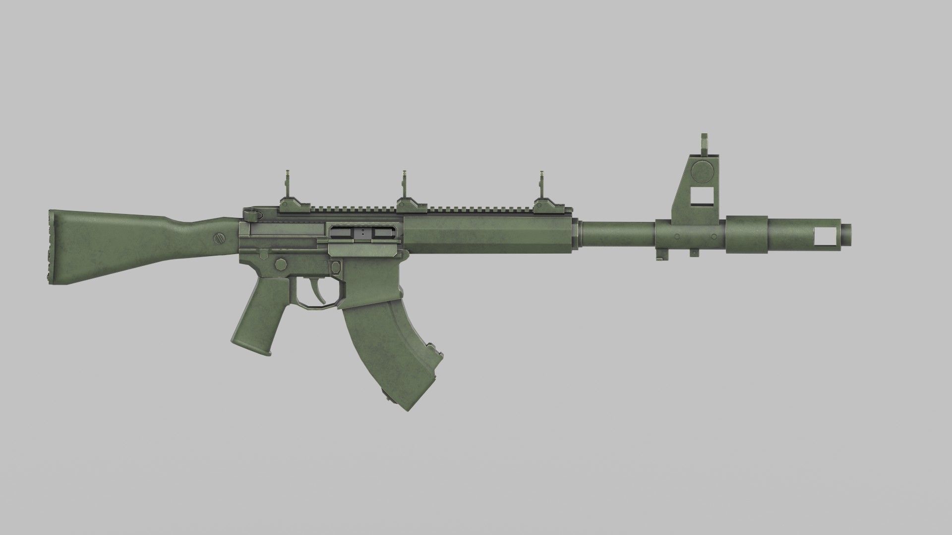Assault rifle 3D model_1
