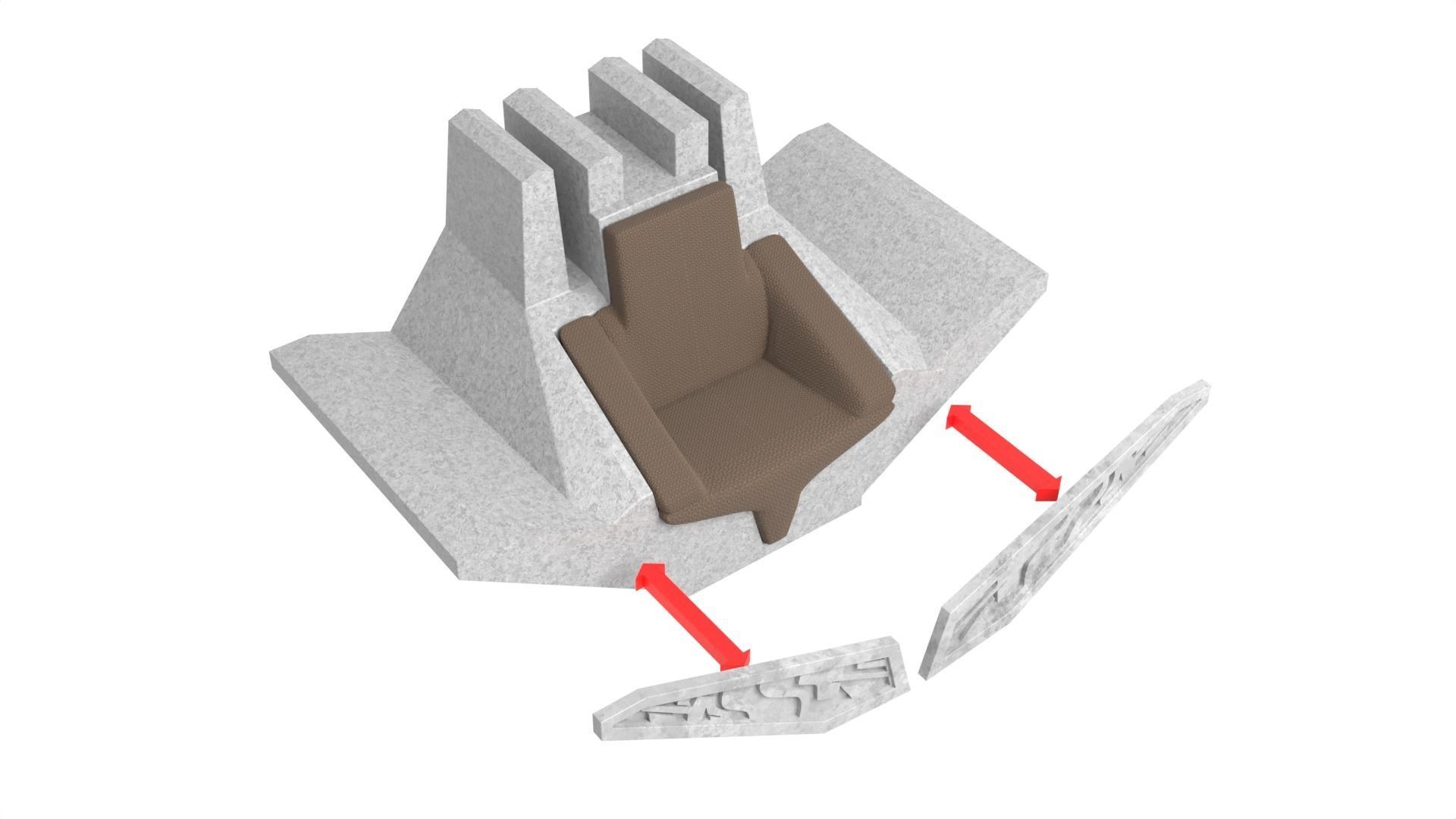 Bo-Katans Throne small 1-6 scale 3D print model_14