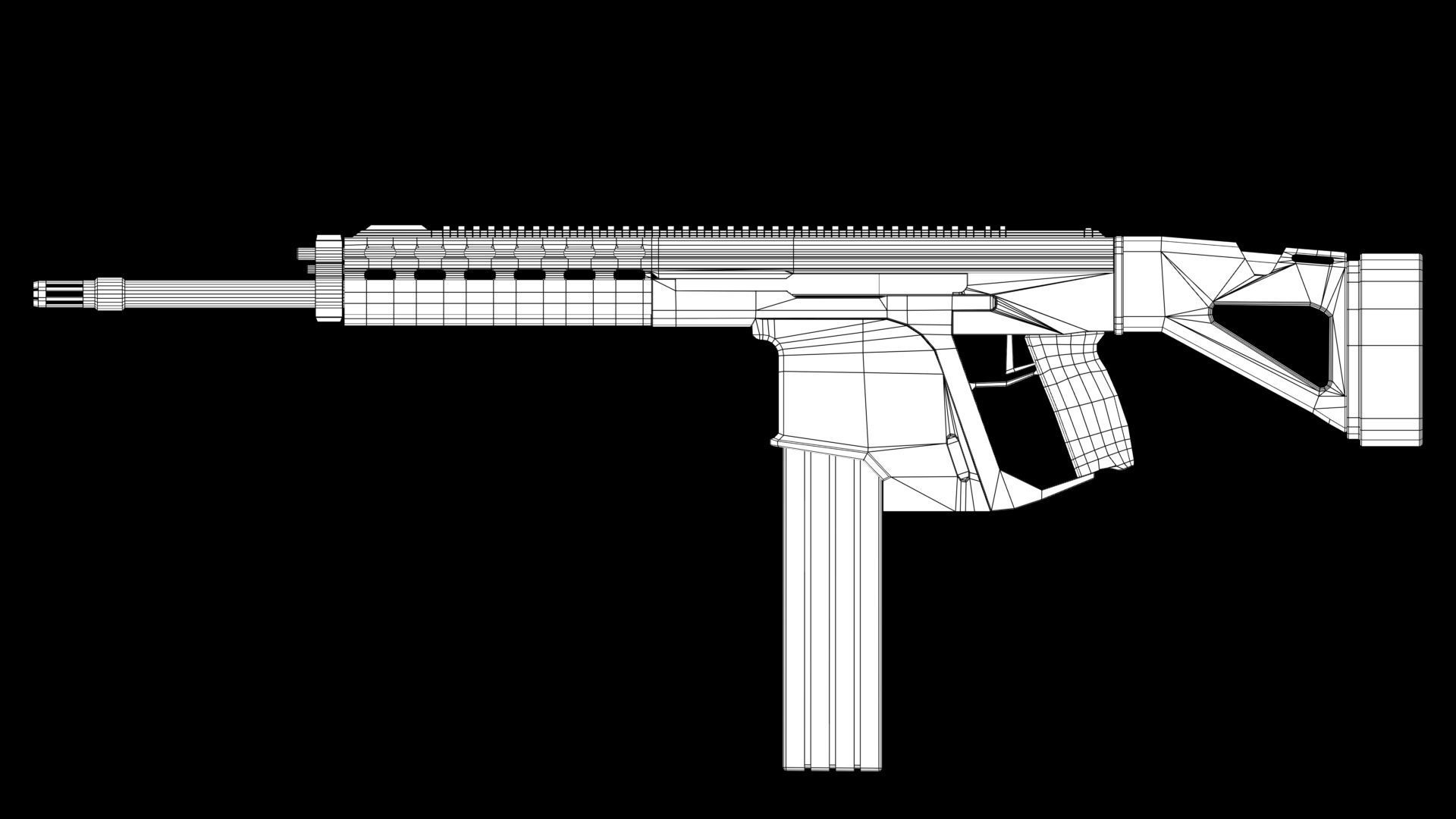 Assault rifle 3D model_7