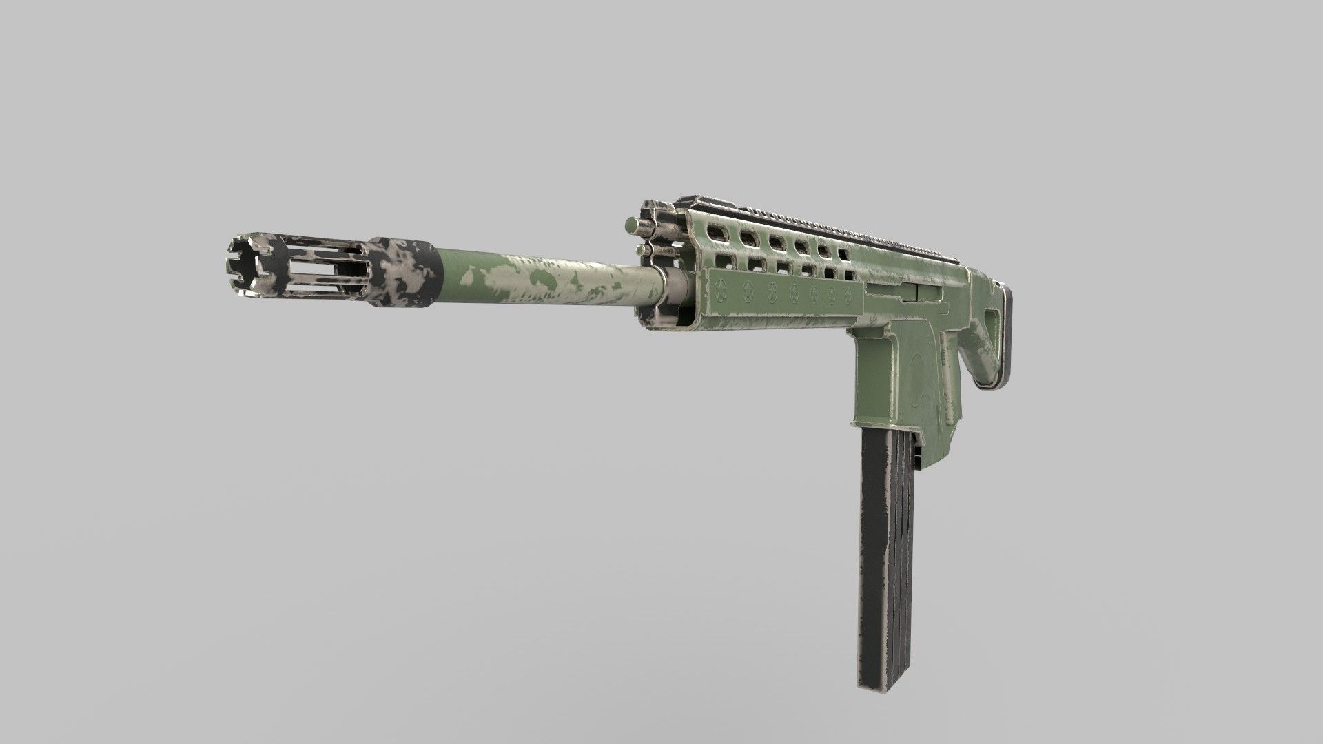 Assault rifle 3D model_1