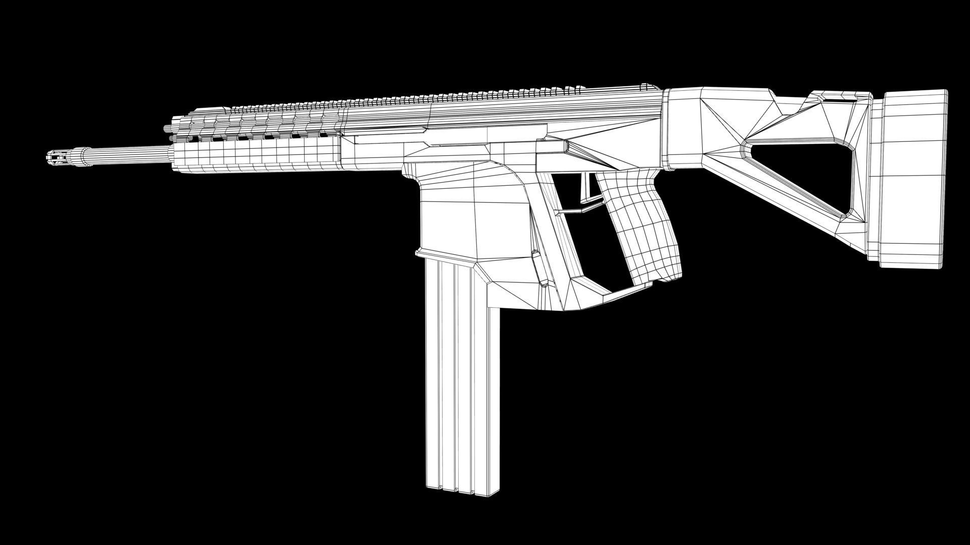 Assault rifle 3D model_6