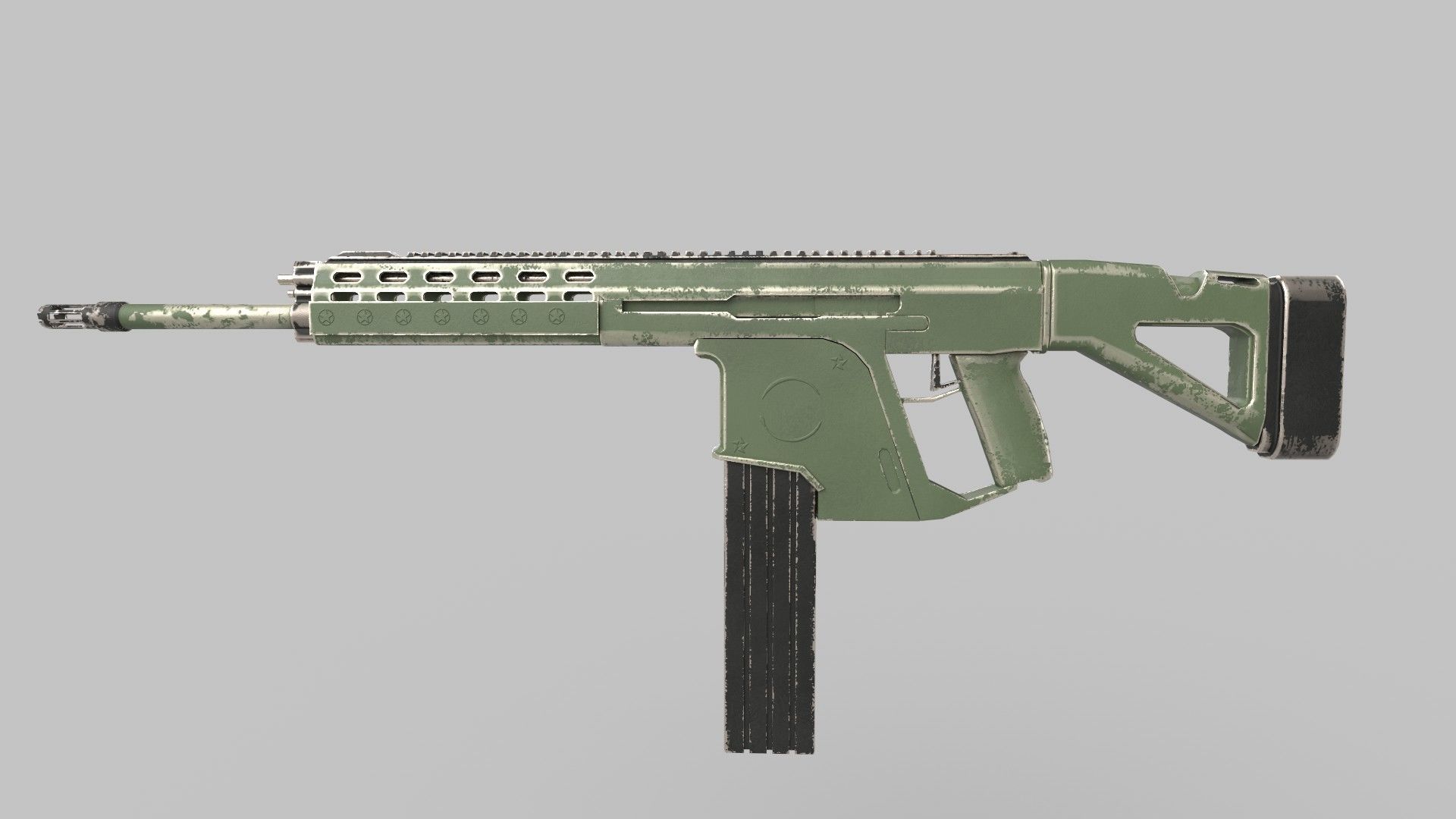Assault rifle 3D model_3